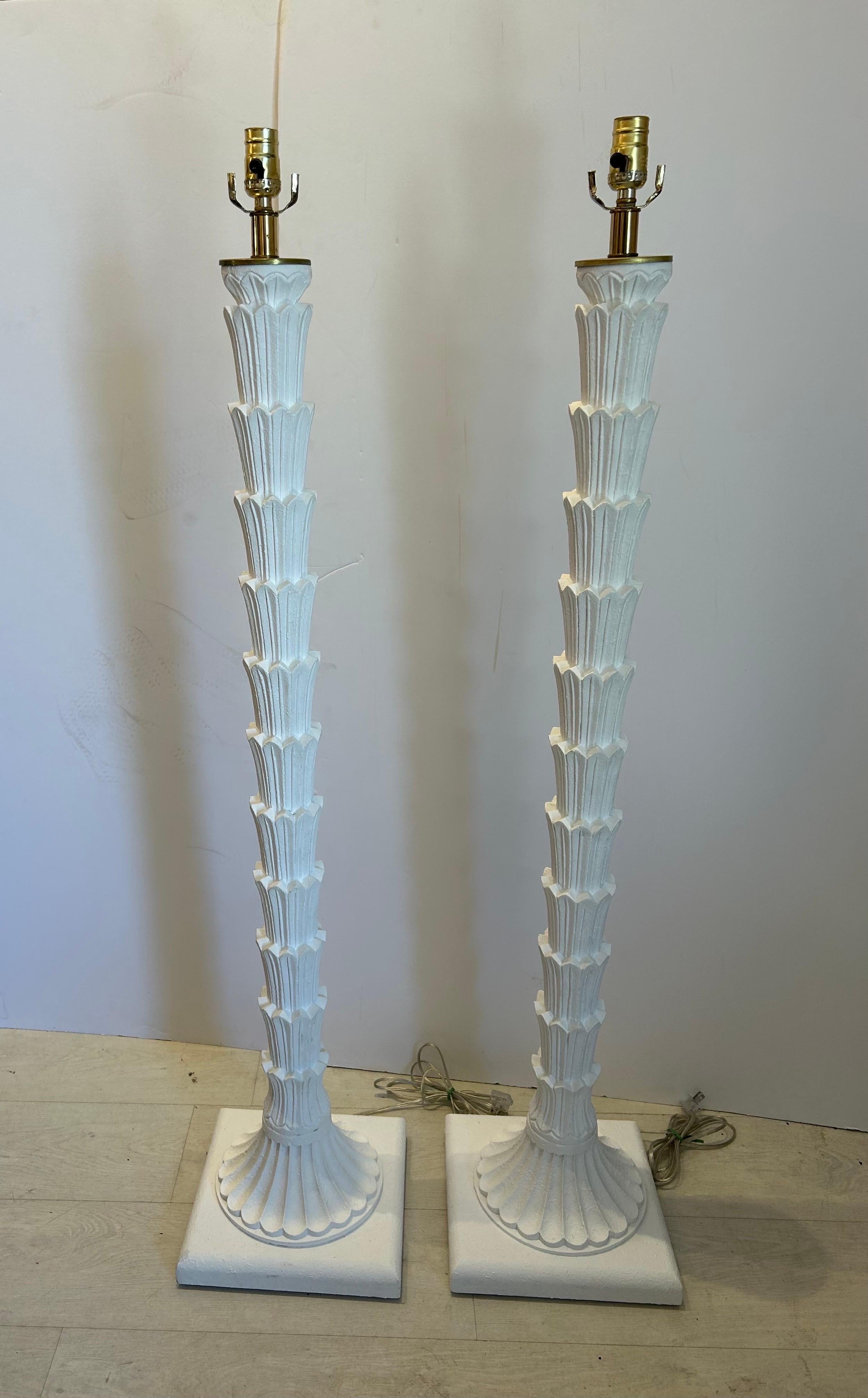 Cast Serge Roche style  Mid Century floor lamps a pair  For Sale