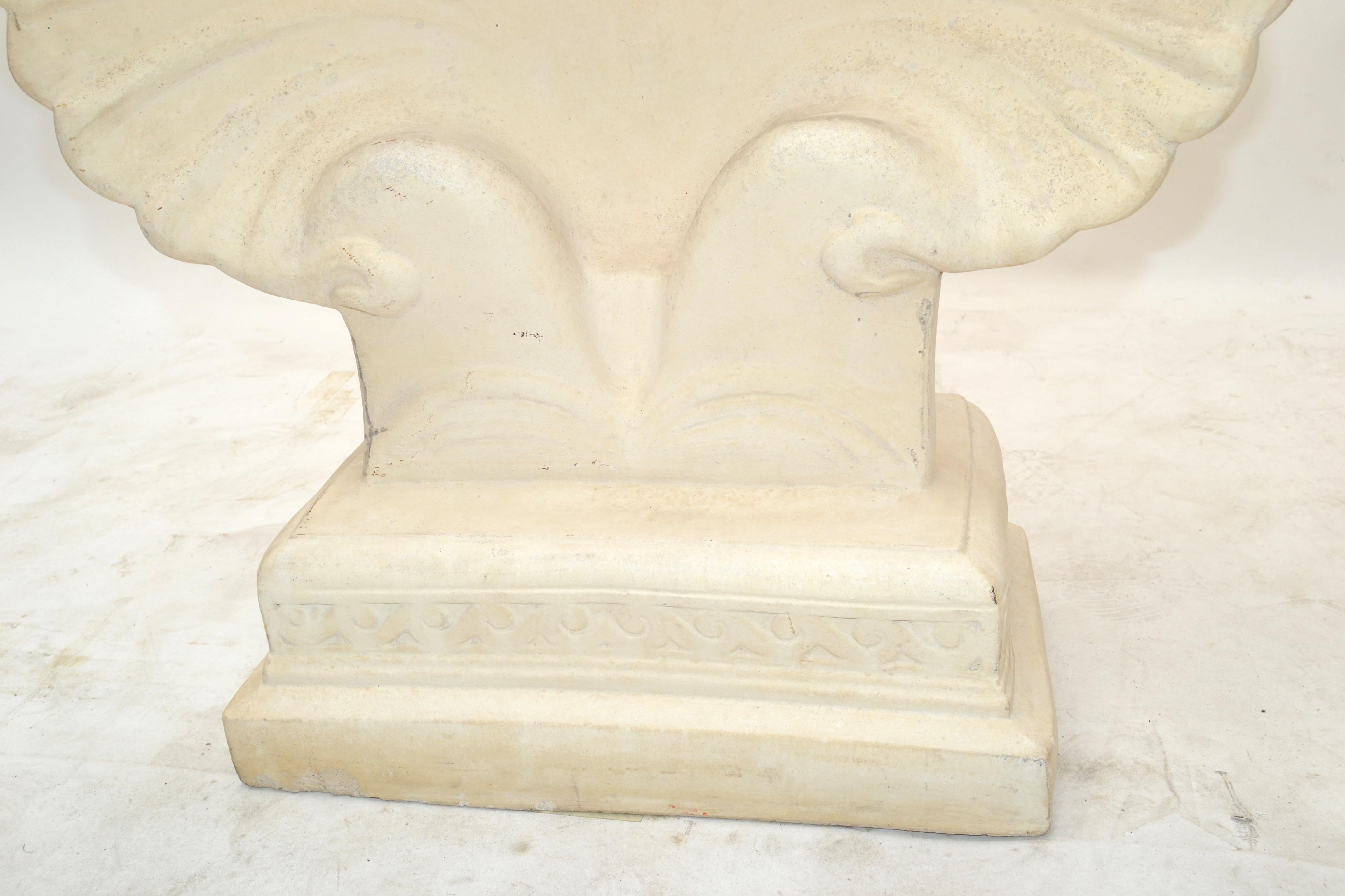 Serge Roche-Stil Moderne nautische Konsole aus geschnitztem Beton mit Muschelmotiv aus der Mitte des Jahrhunderts im Zustand „Gut“ im Angebot in Miami, FL