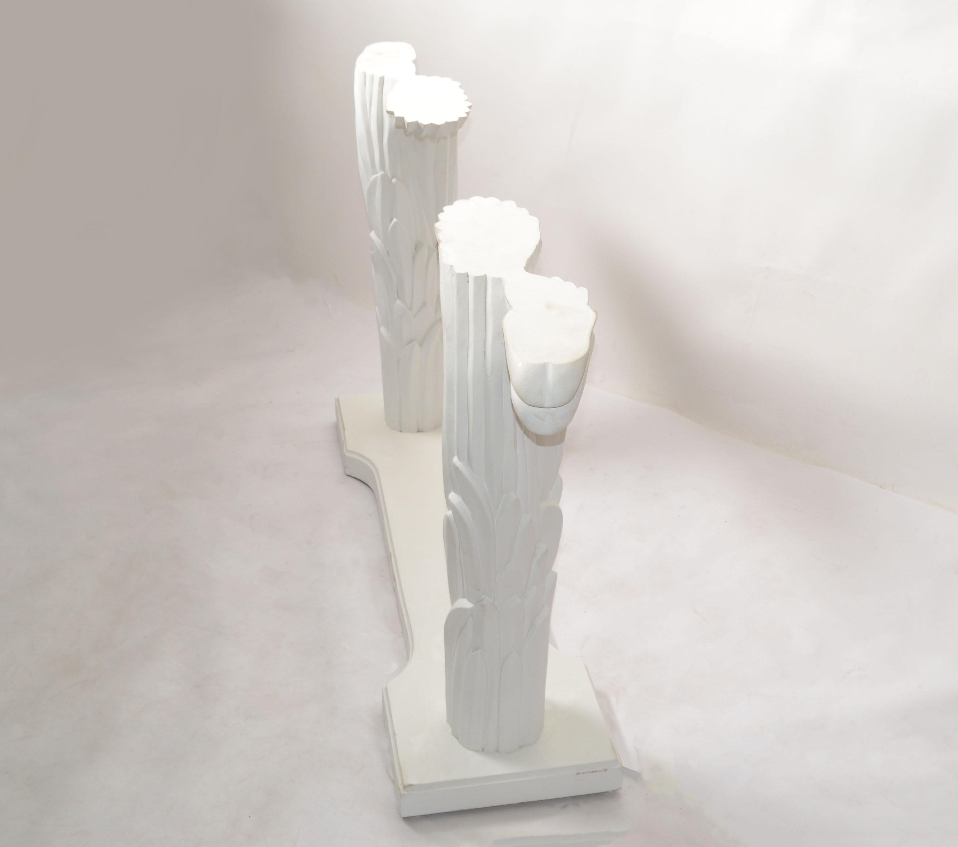 American Serge Roche Style Mid-Century Modern Palm Tree Tiered Console Table Base, 1970