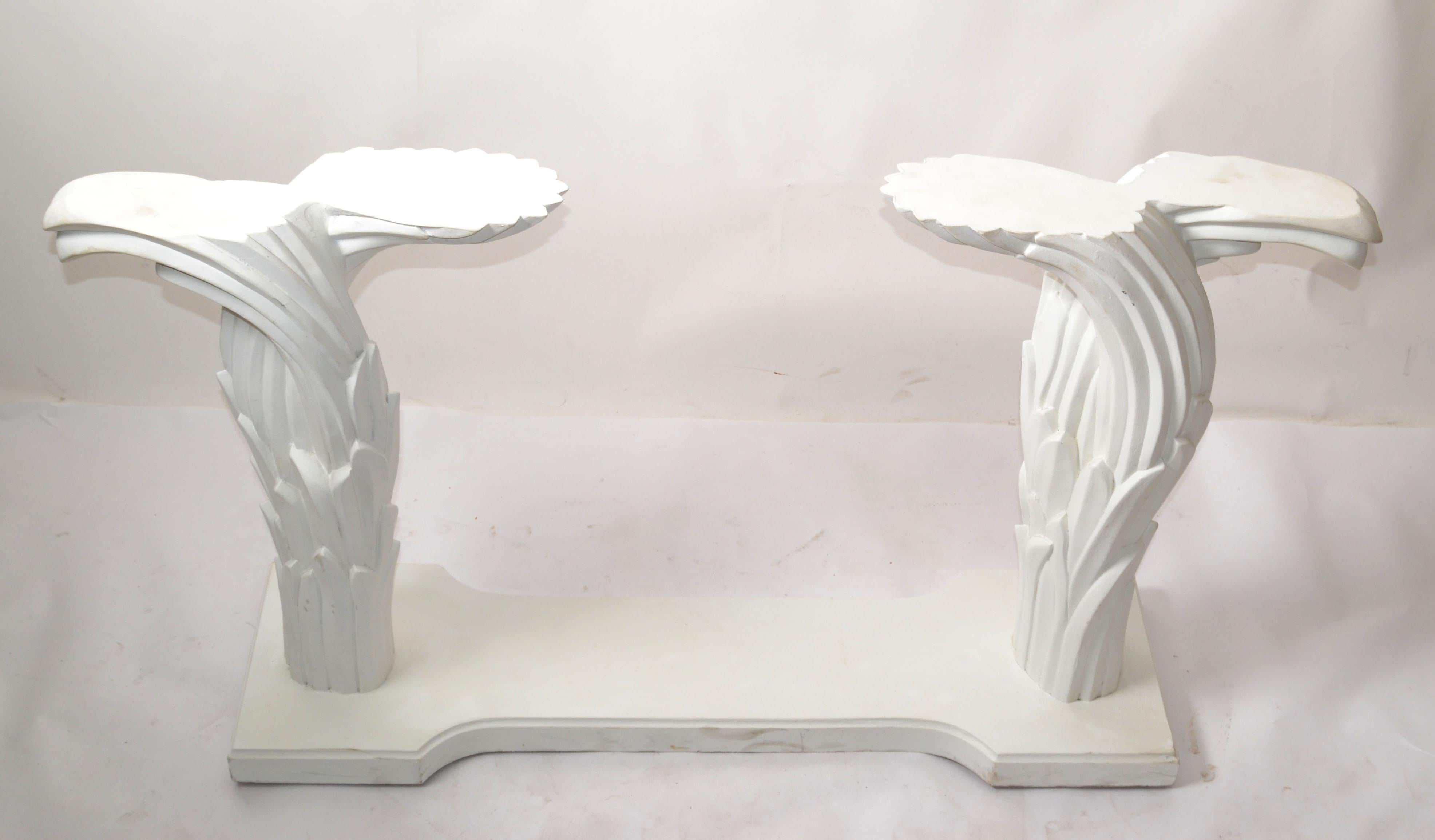 Hand-Carved Serge Roche Style Mid-Century Modern Palm Tree Tiered Console Table Base, 1970