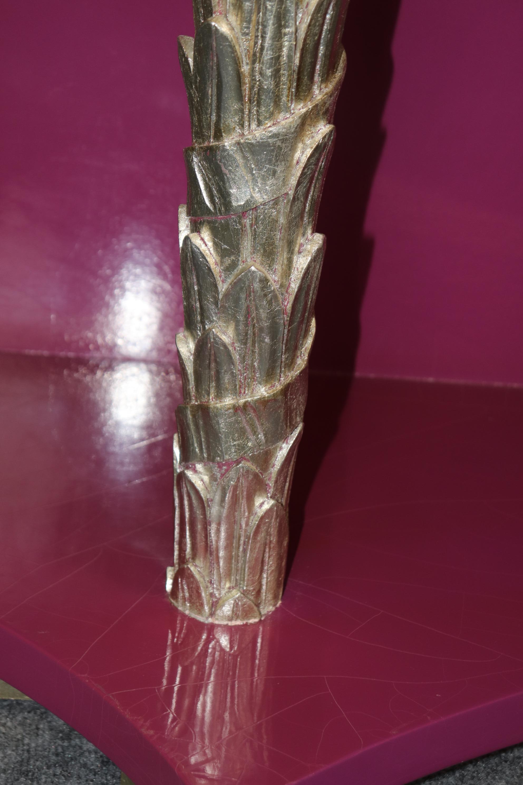 Konsolentisch im Serge Roche-Stil mit Palm Frond-Blättern, Blattsilber und Lackierung  im Angebot 1
