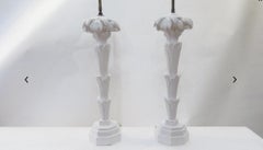 Serge Roche Style Palm Tree Table Lamps a Pair