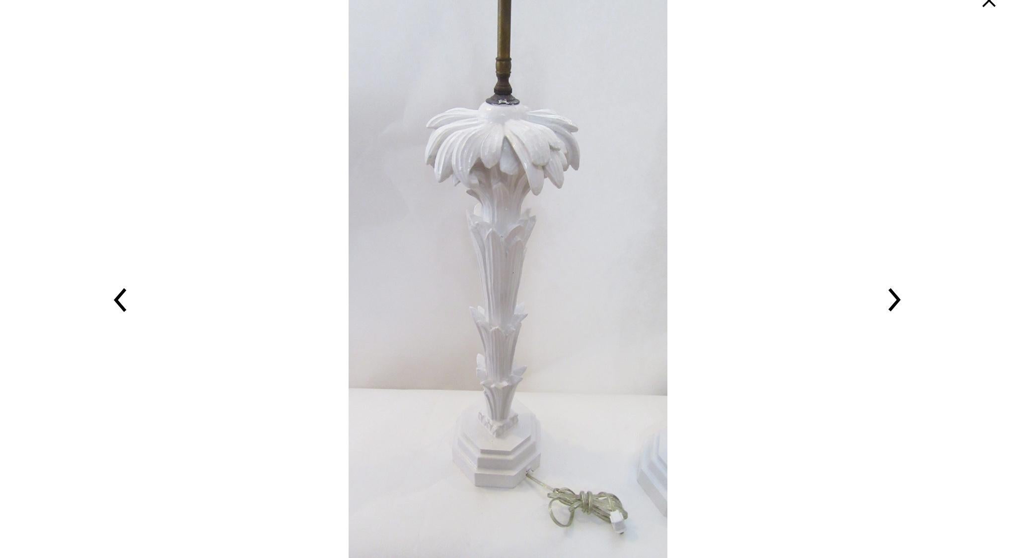 Serge Roche Style Palm Tree Table Lamps a Pair For Sale 1