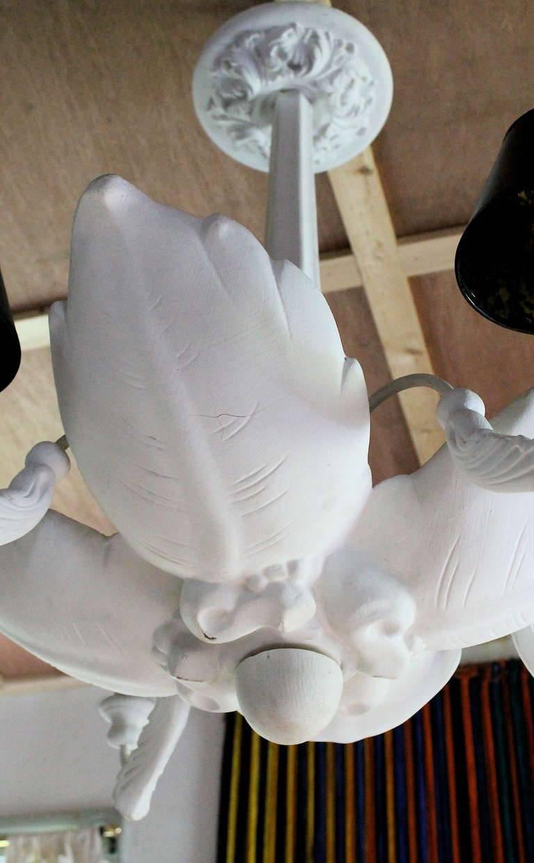 Hollywood Regency Edward Krumpe Sirmos 'Serge Roche Style' Plaster Chandelier