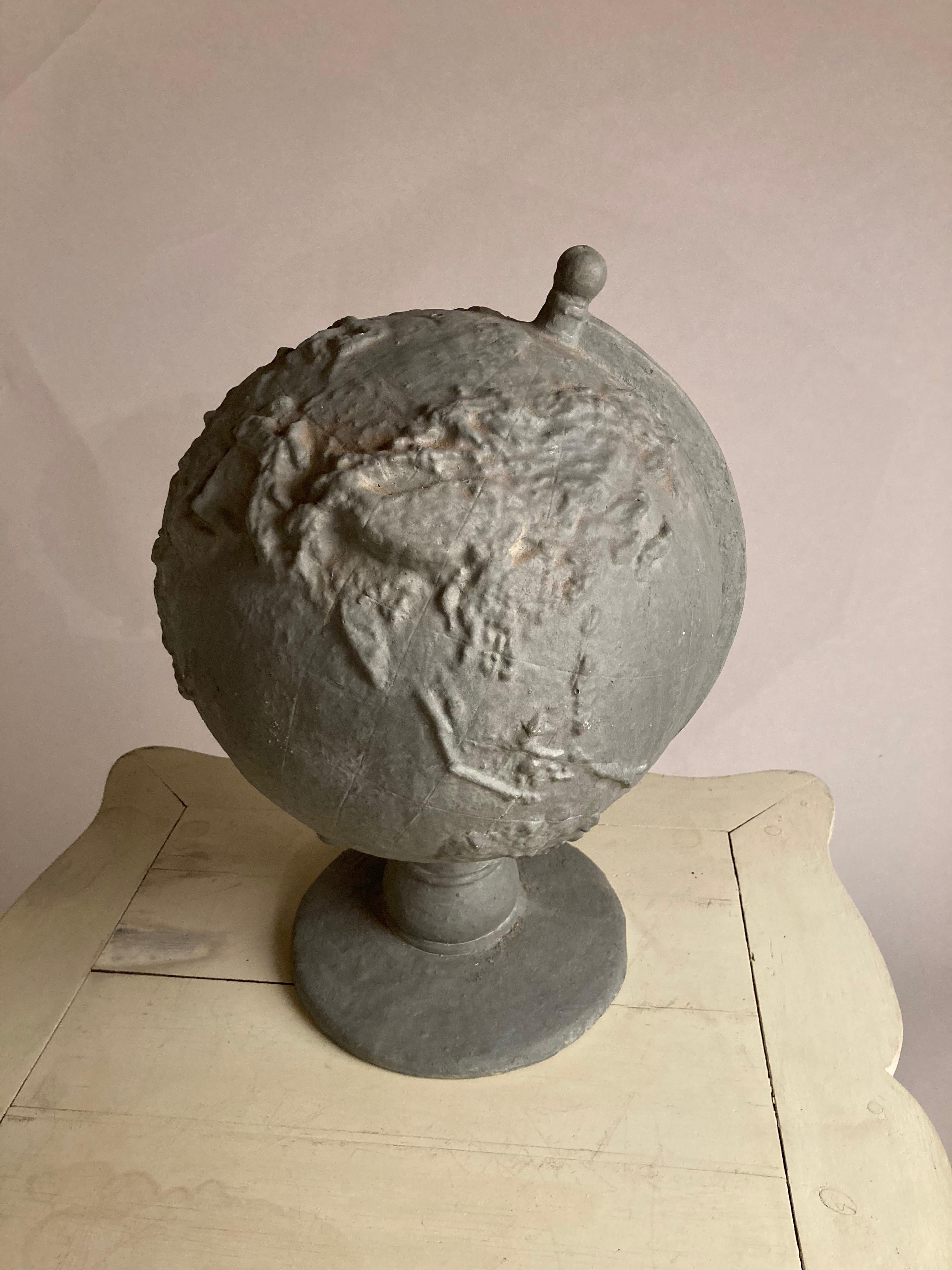 Serge Roche Style Painted Plaster Globe of the Earth 6
