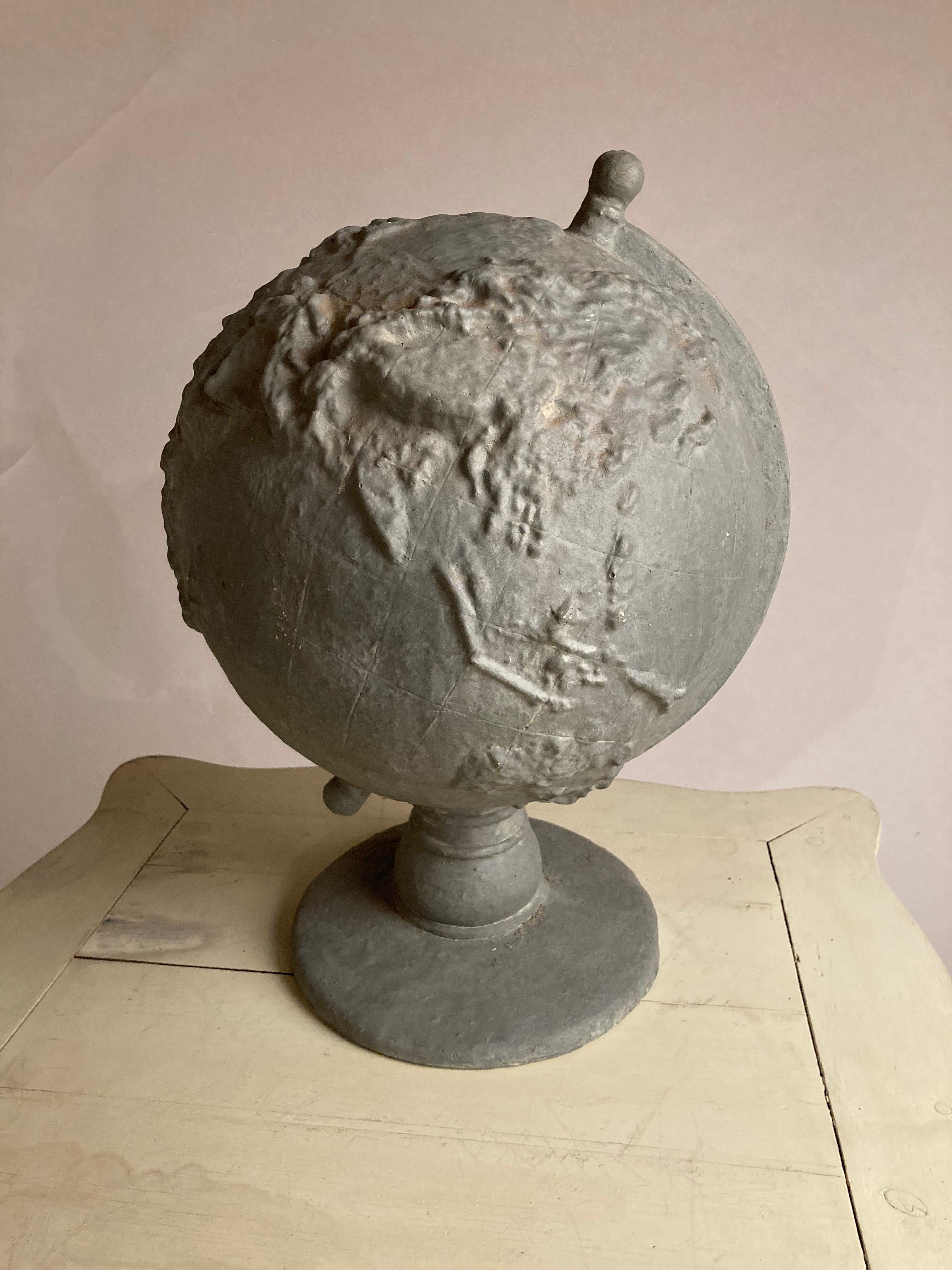 Serge Roche Style Painted Plaster Globe of the Earth 7