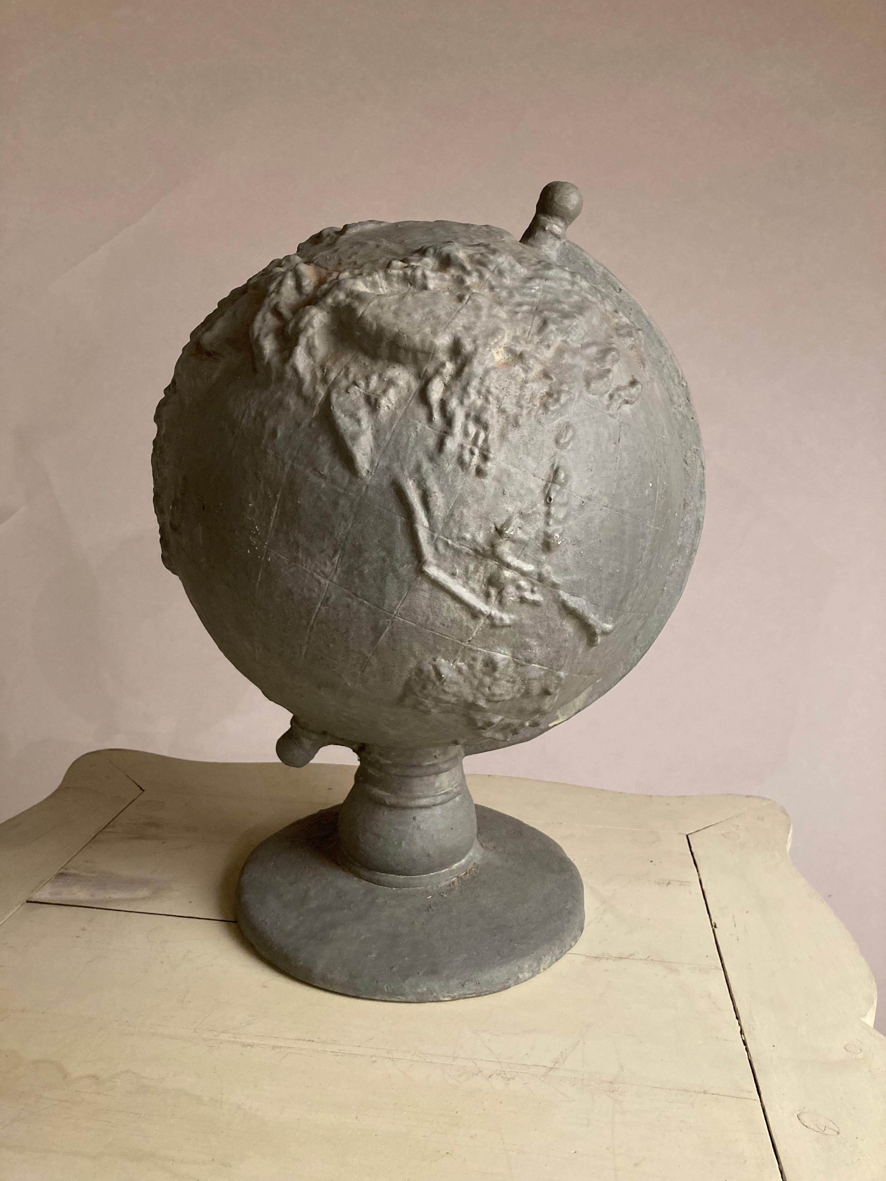 Serge Roche Style Painted Plaster Globe of the Earth 8