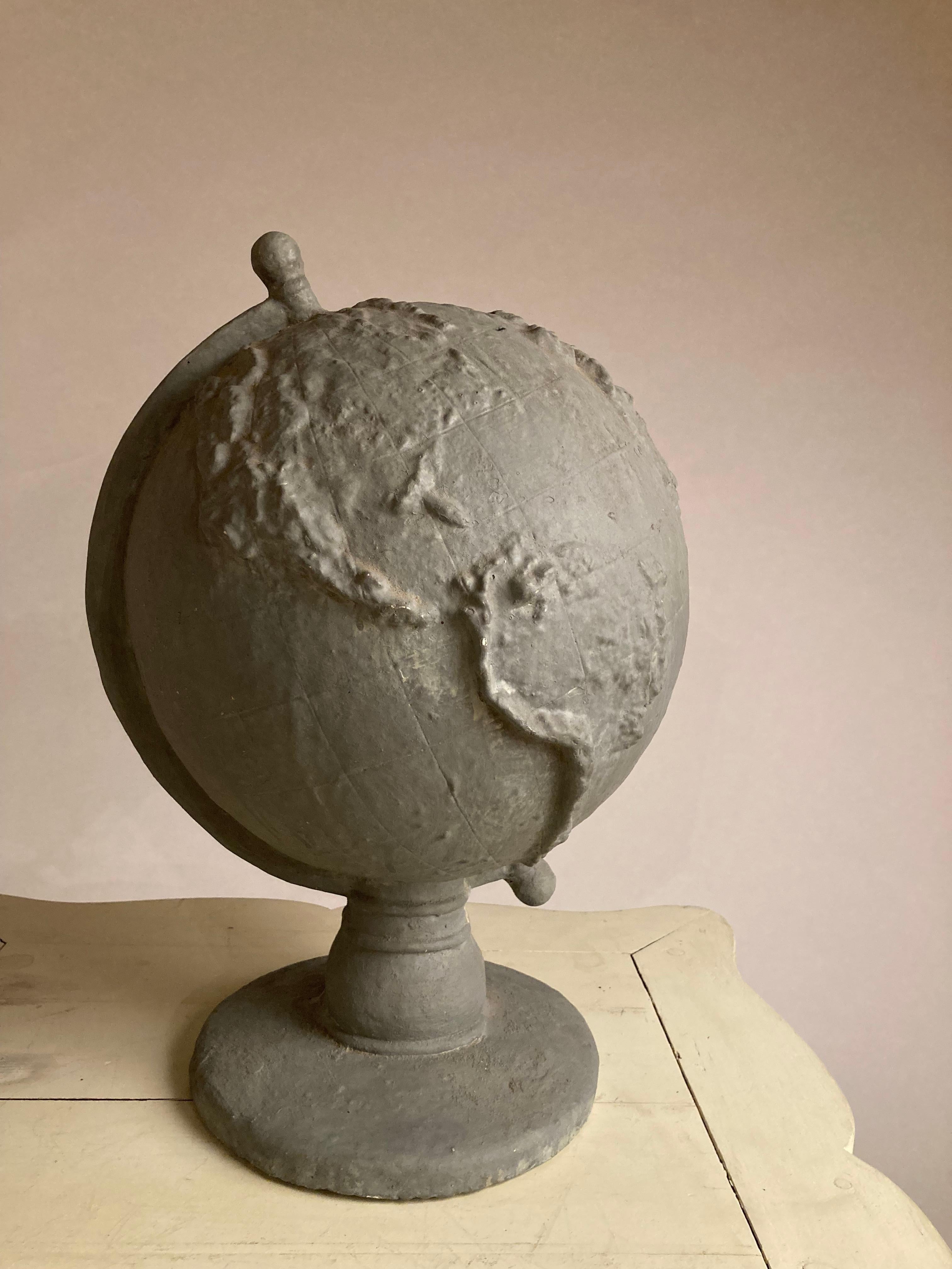 Serge Roche Style Painted Plaster Globe of the Earth 1