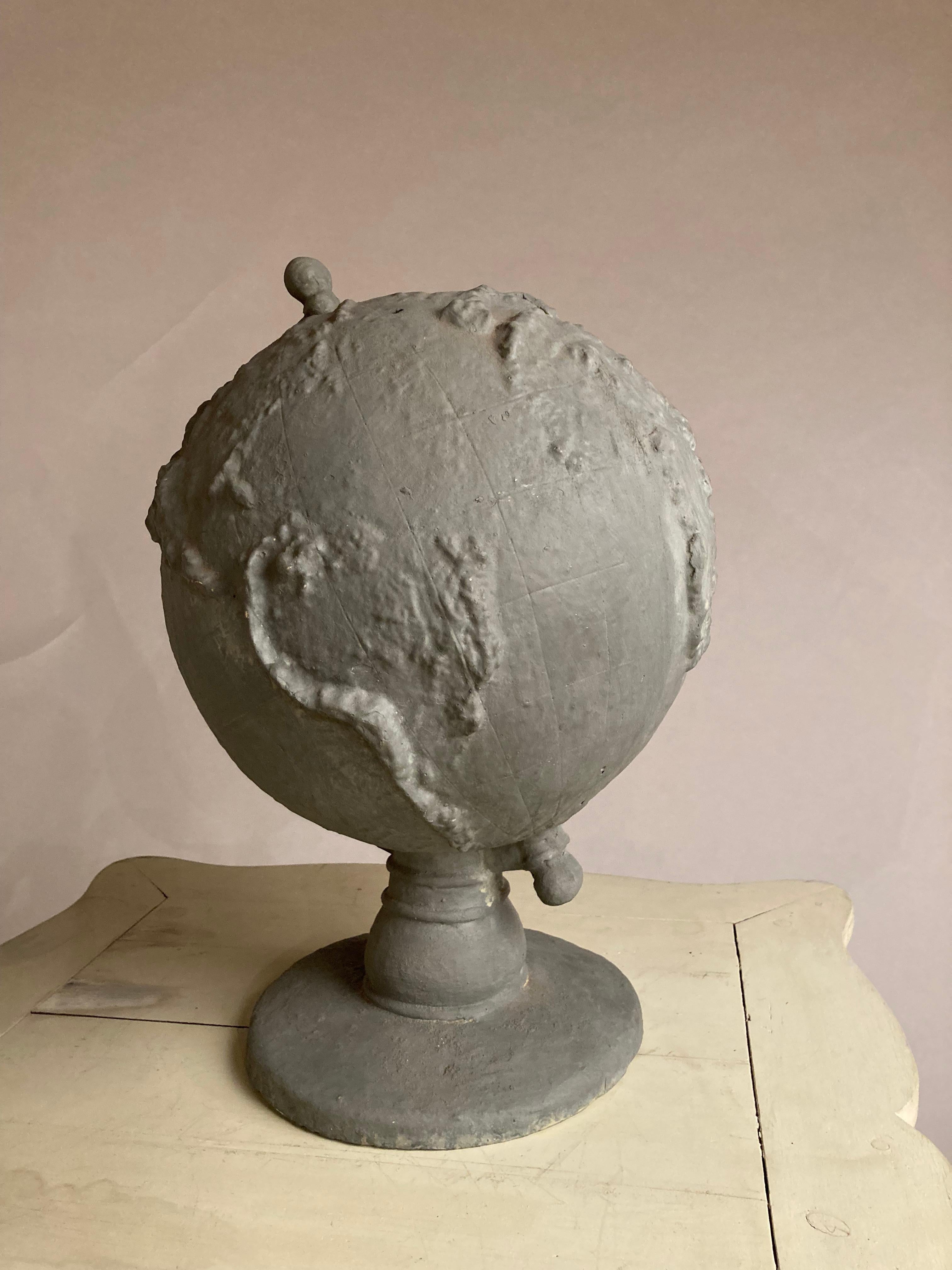 Serge Roche Style Painted Plaster Globe of the Earth 2