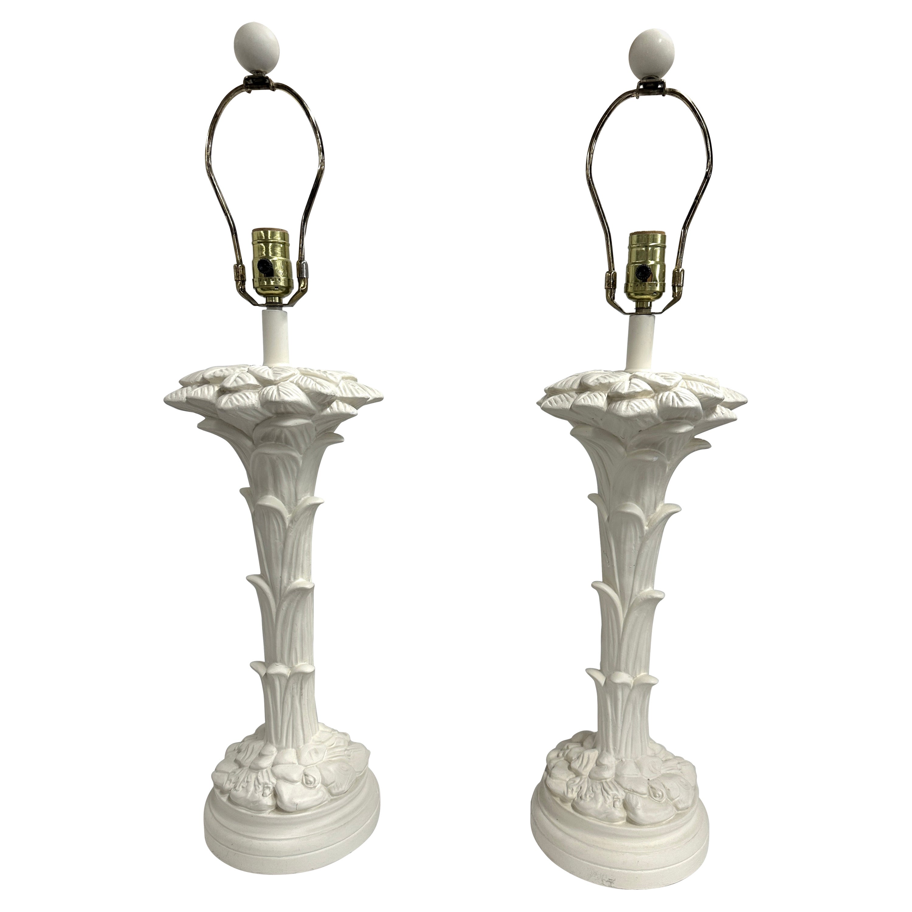 Lampes plâtre de style Serge Roche