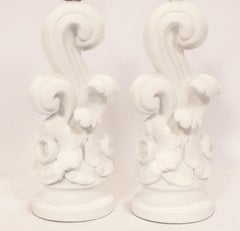 Serge Roche Style Plaster Lamps Mid Century Art Deco Glamour Rewired