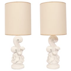 Serge Roche Style Plaster Lamps Mid Century Art Deco Glamour Rewired