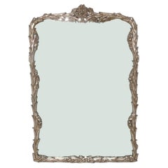 Serge Roche Style Silver Foliate French Mirror 51x35 Hollywood Regency Art Deco