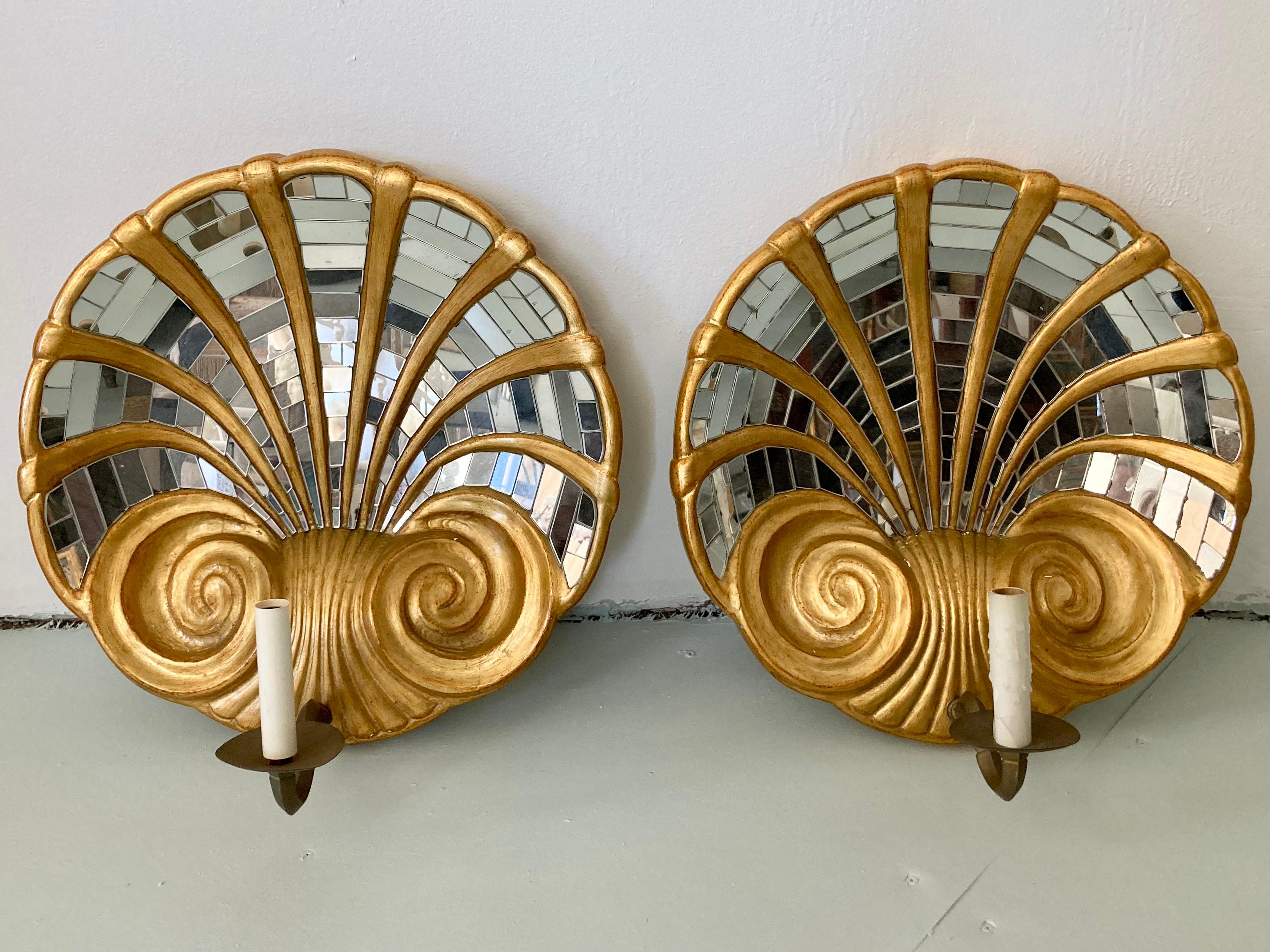 Fabulous pair of Serge Roche wall sconces. Great designing details on these pieces.