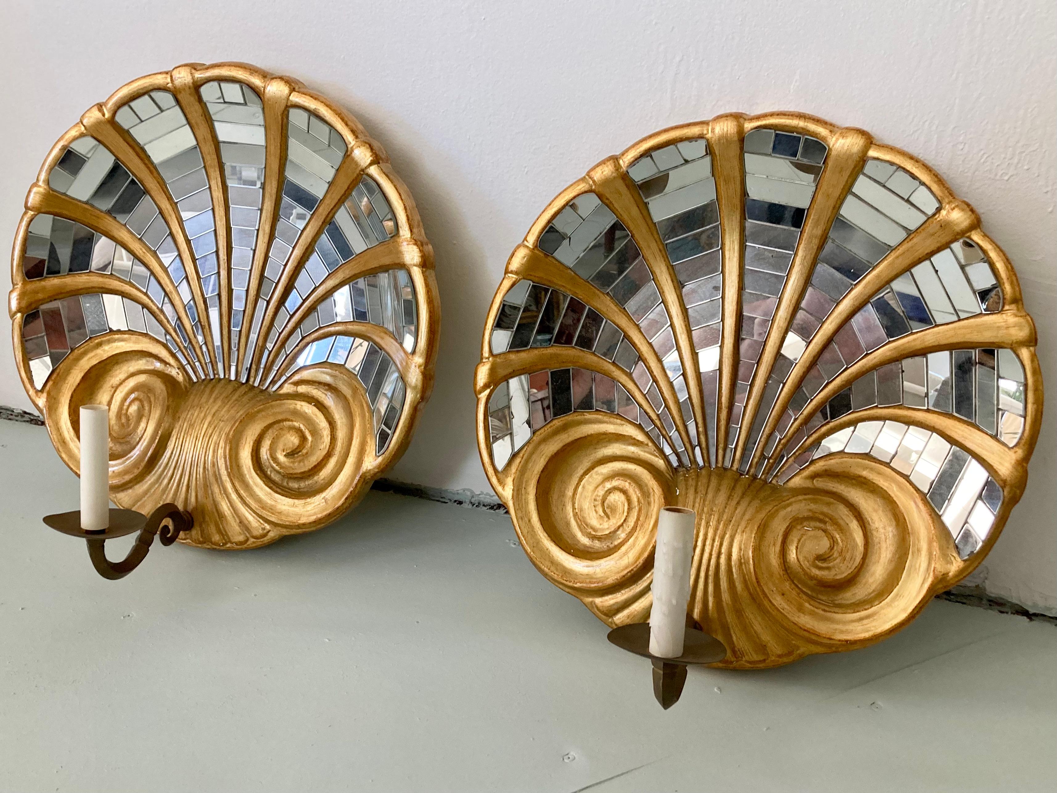 French Serge Roche Wall Sconces, a Pair