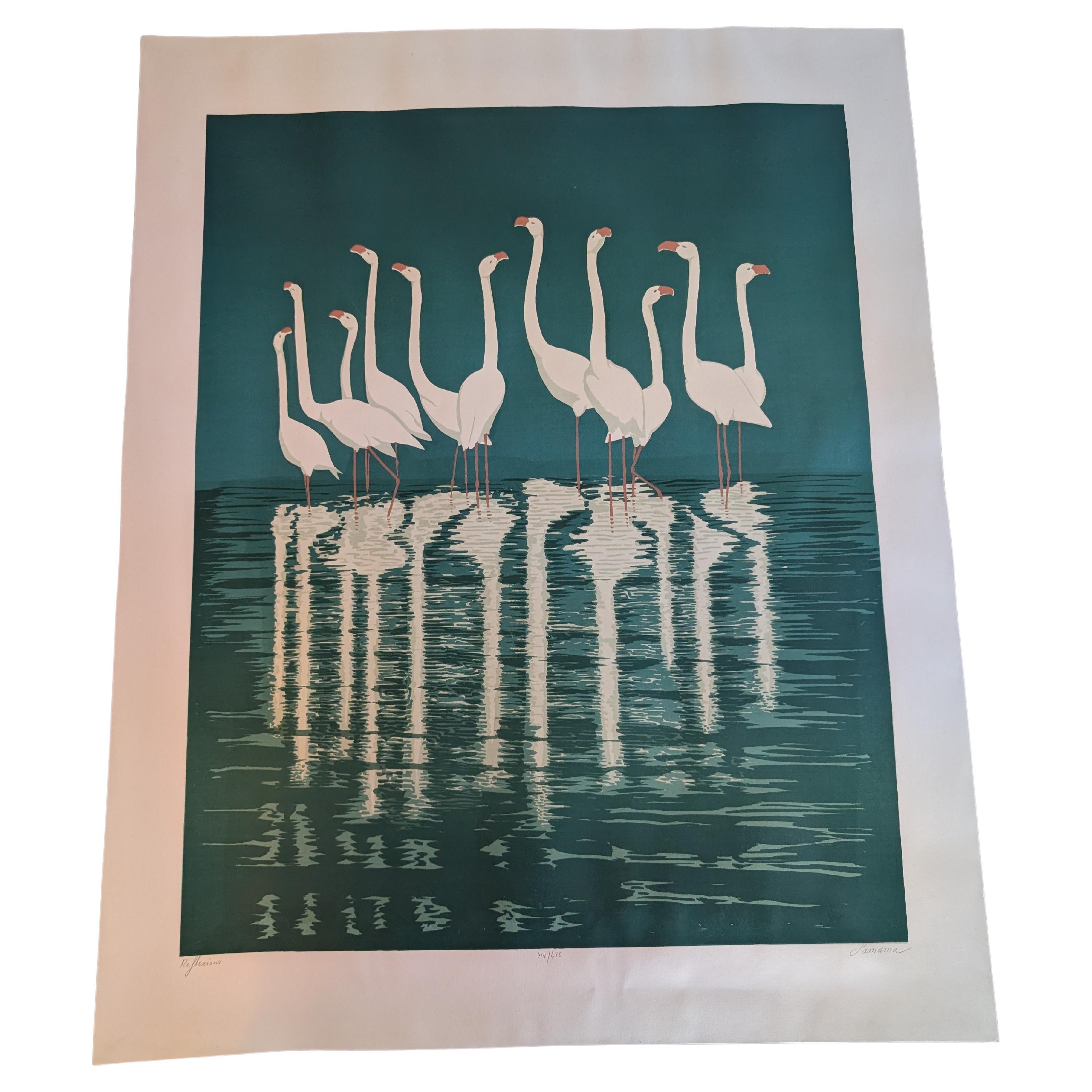 Impresión artística firmada y numerada de Serge Samama "Reflejos" 414/675 en venta