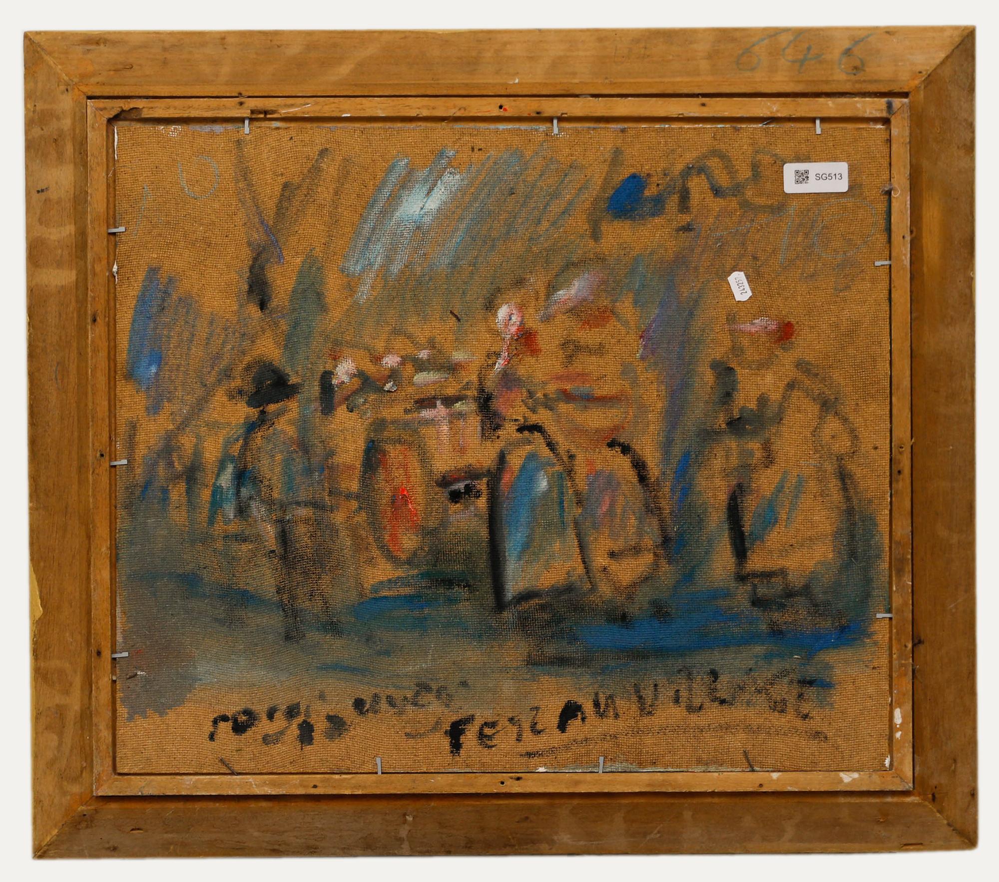 Serge Sauvage - Framed 20th Century Oil, Bastille Day 2