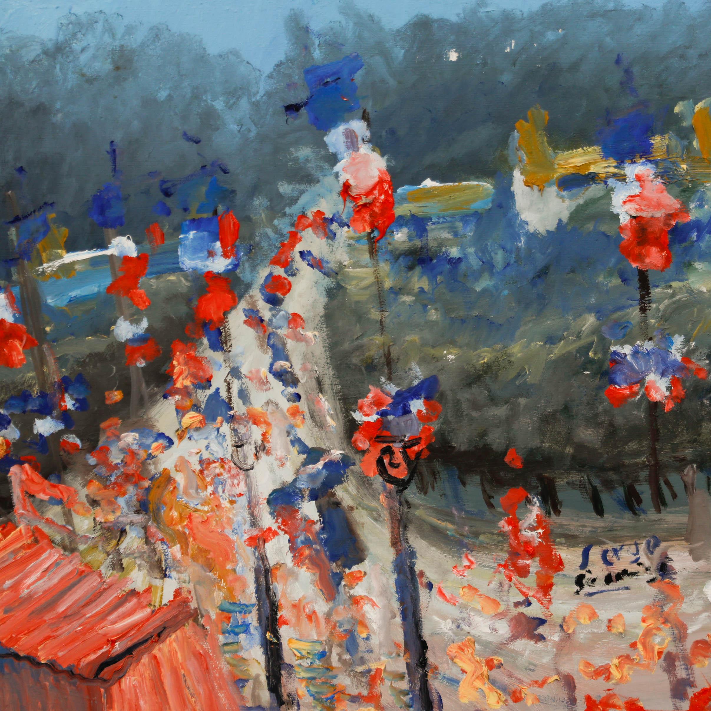 Serge Sauvage - Framed 20th Century Oil, Bastille Day 3