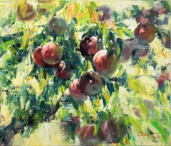 Apfel im Garten, Gemälde, Öl auf Leinwand