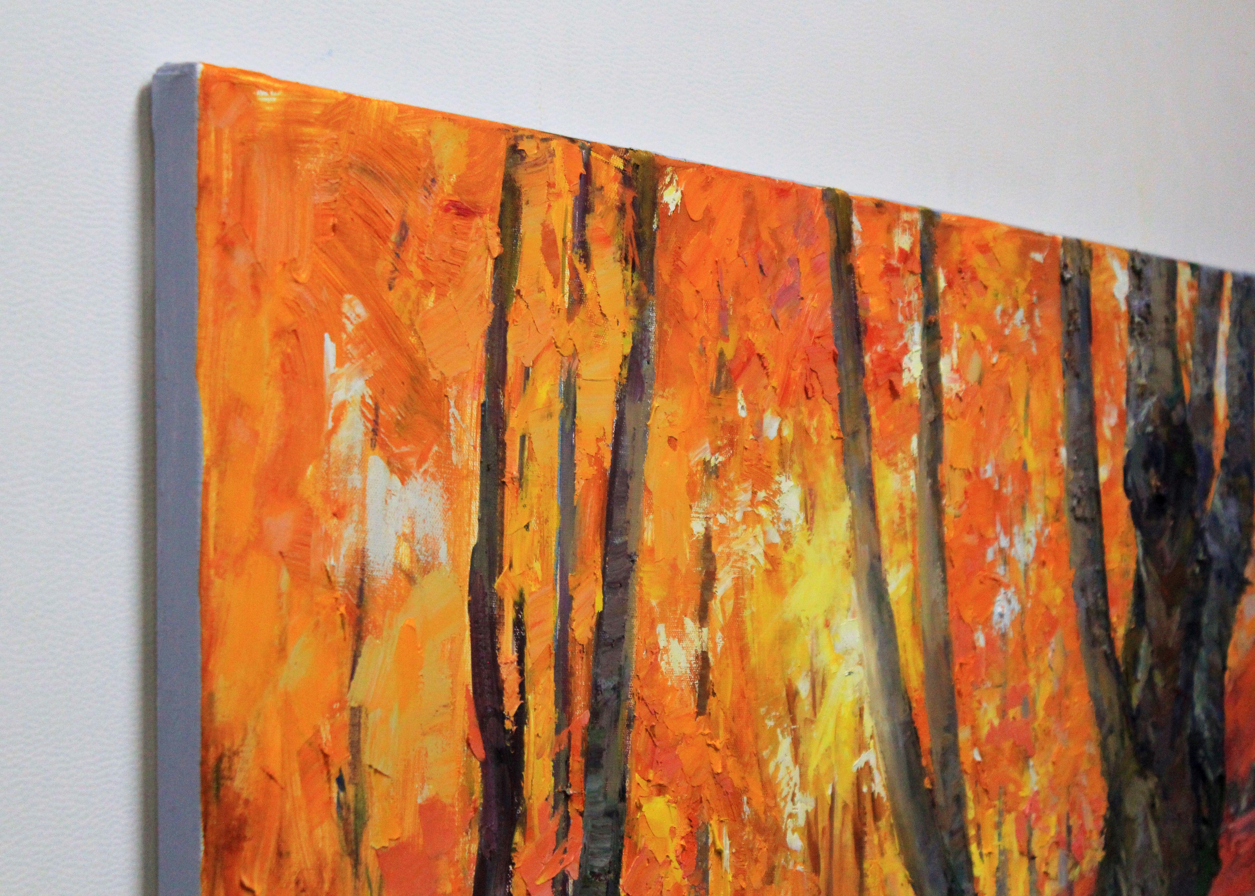 Autumn forest, Painting, Oil on Canvas For Sale 2