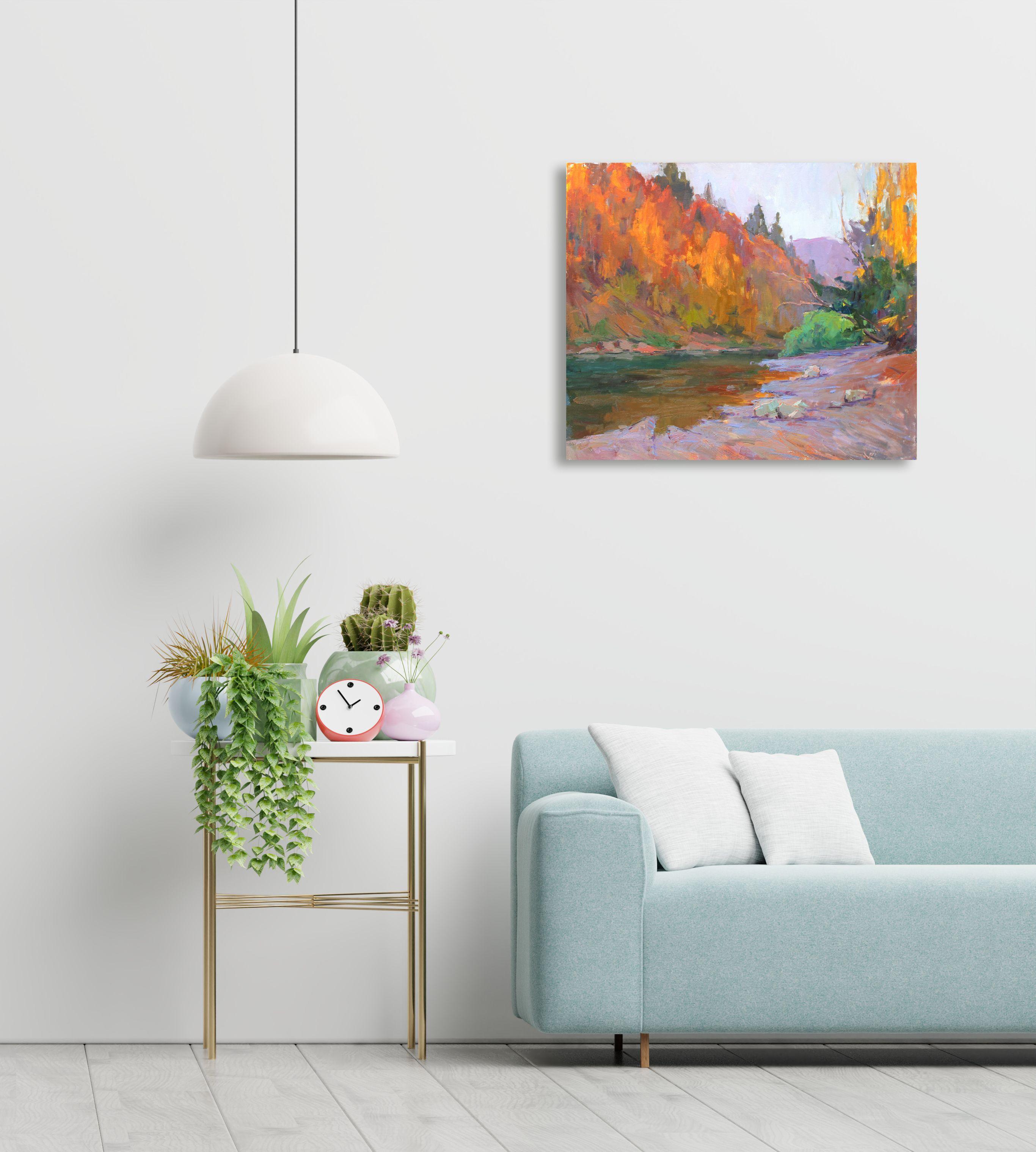 Herbst Harmonie, Gemälde, Öl auf Leinwand im Angebot 2