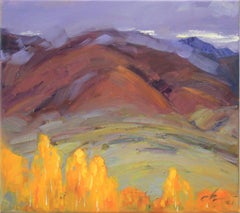 montagne d'automne, peinture sur toile