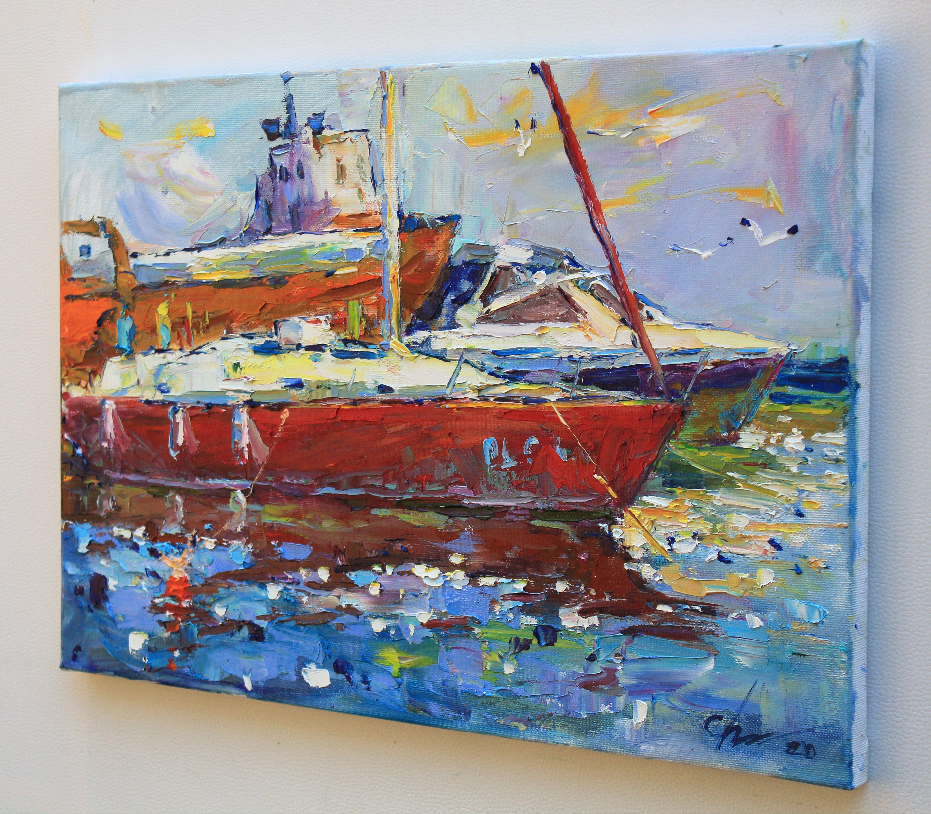 Berth, Gemälde, Öl auf Leinwand (Impressionismus), Painting, von Sergei Chernyakovsky