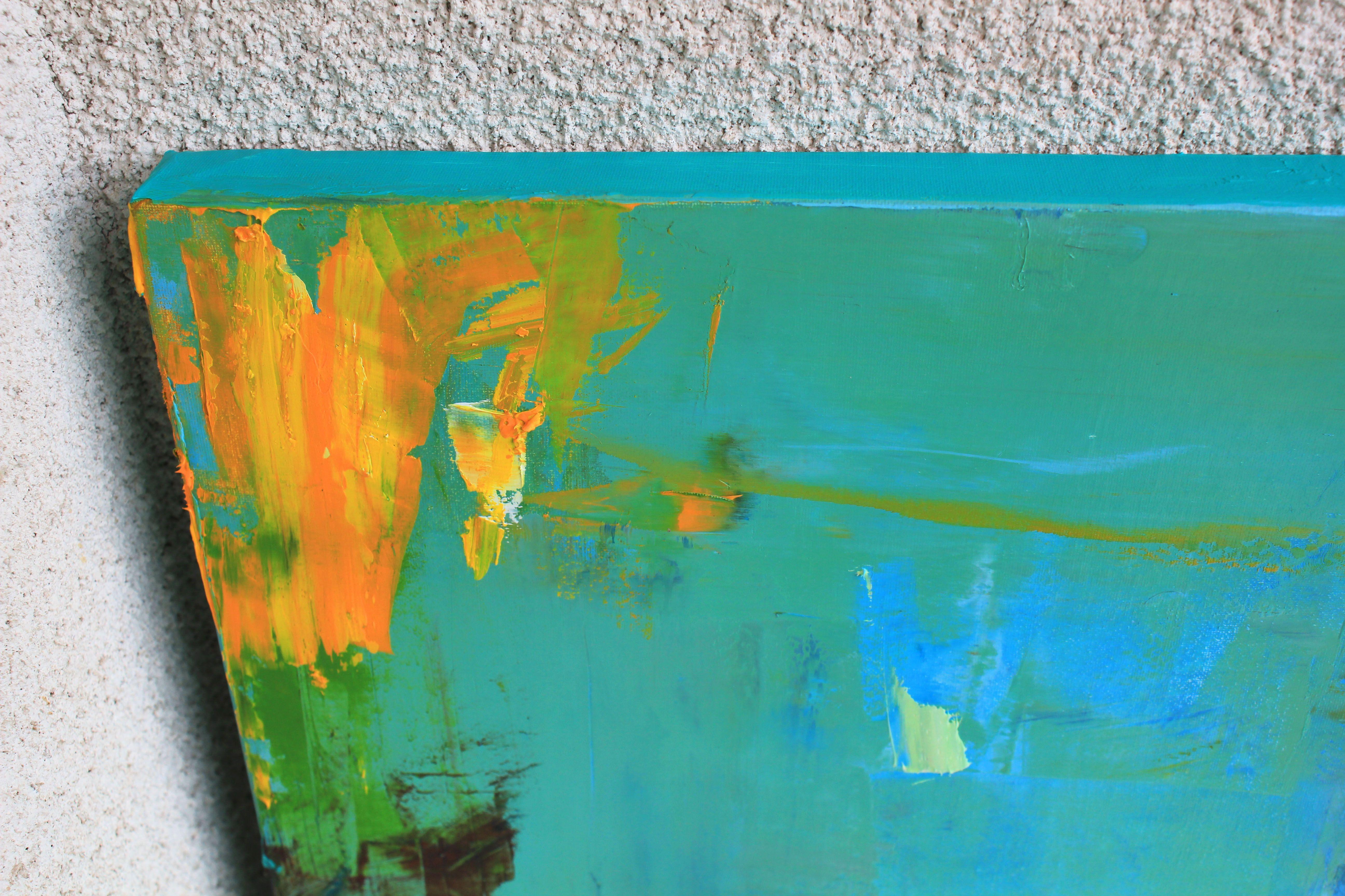In this painting I combine classical realism with abstract art.  