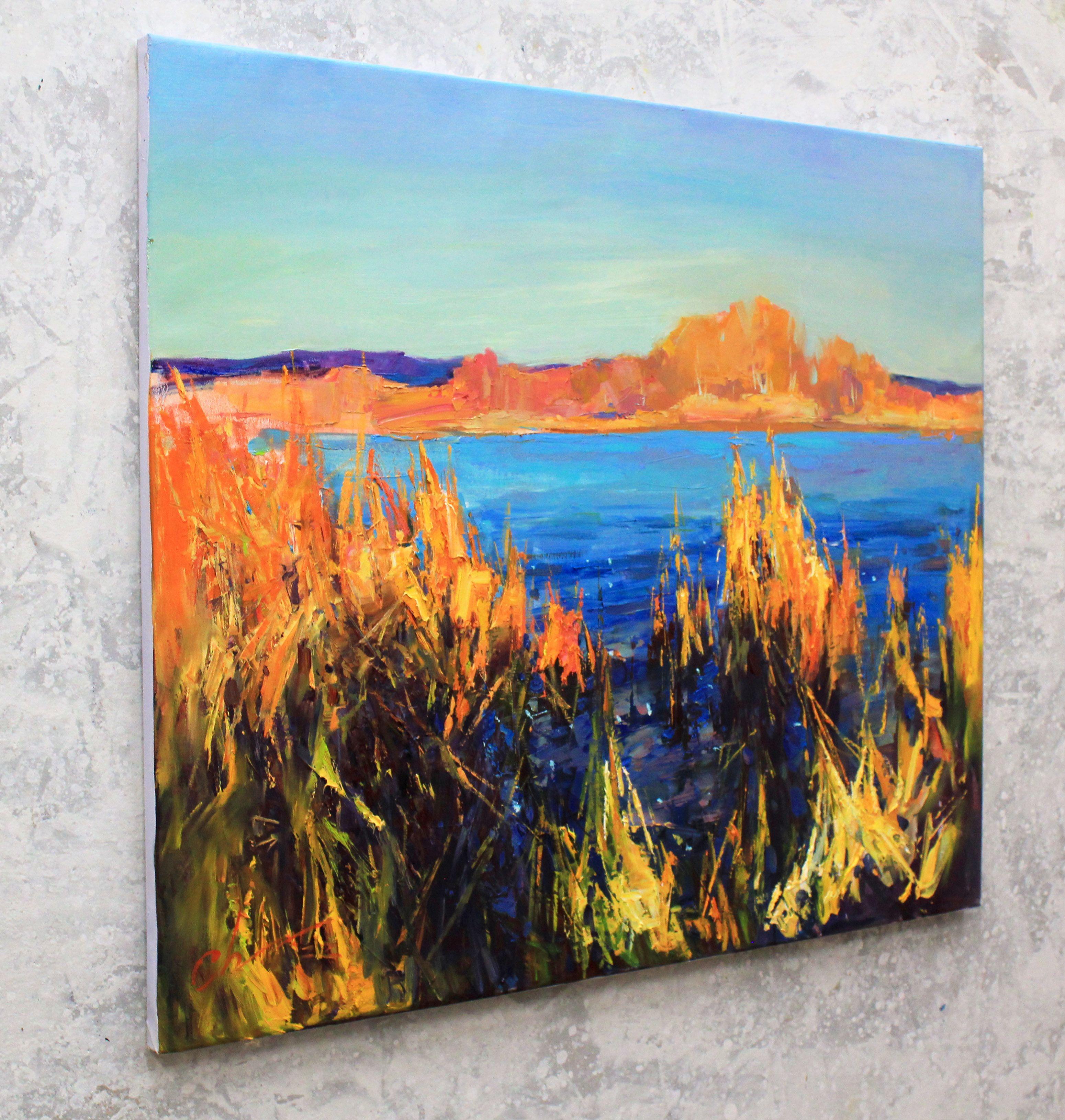 Evening Rays, Painting, Oil on Canvas For Sale 1