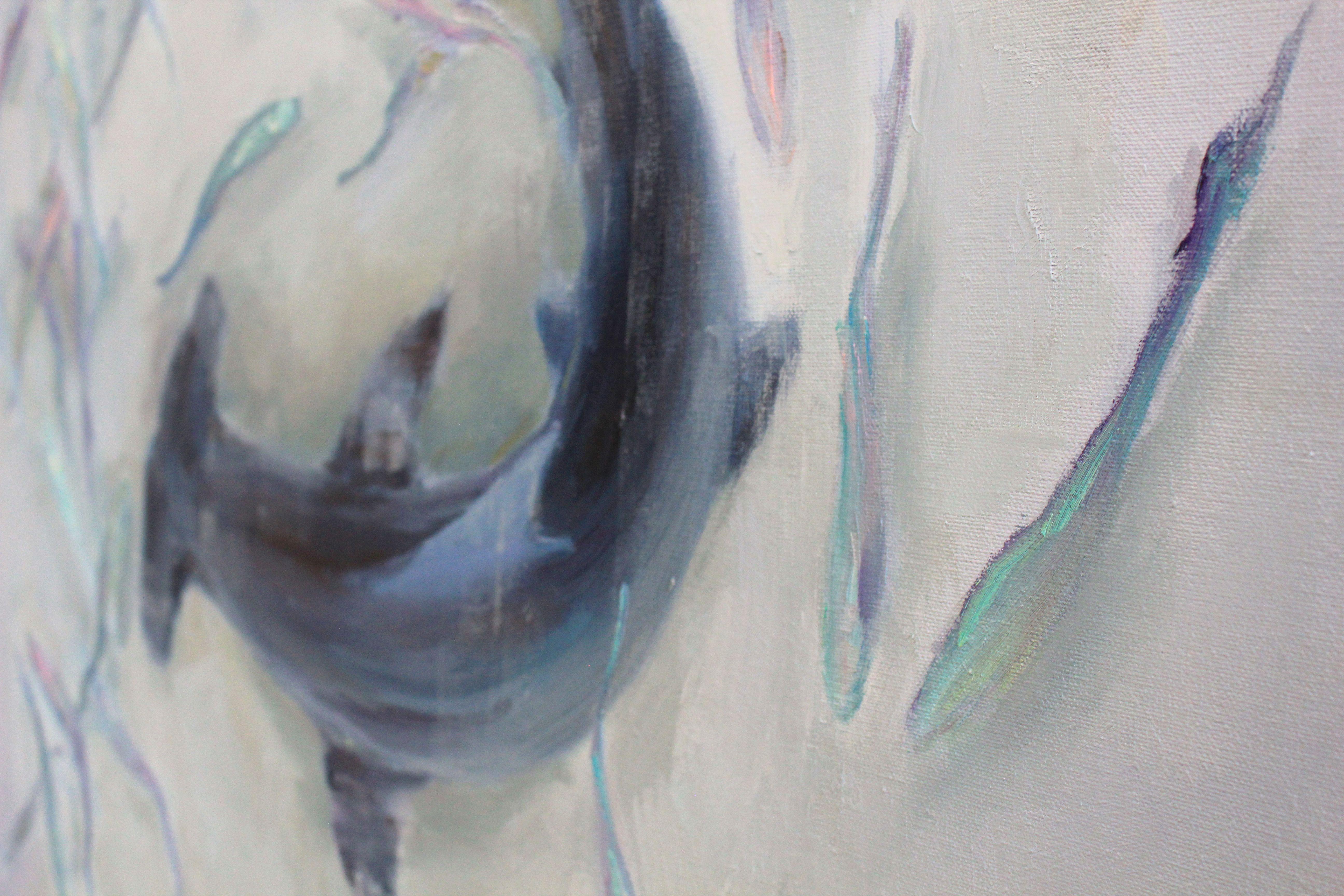 Hammerhead Shark, Painting, Oil on Canvas For Sale 3
