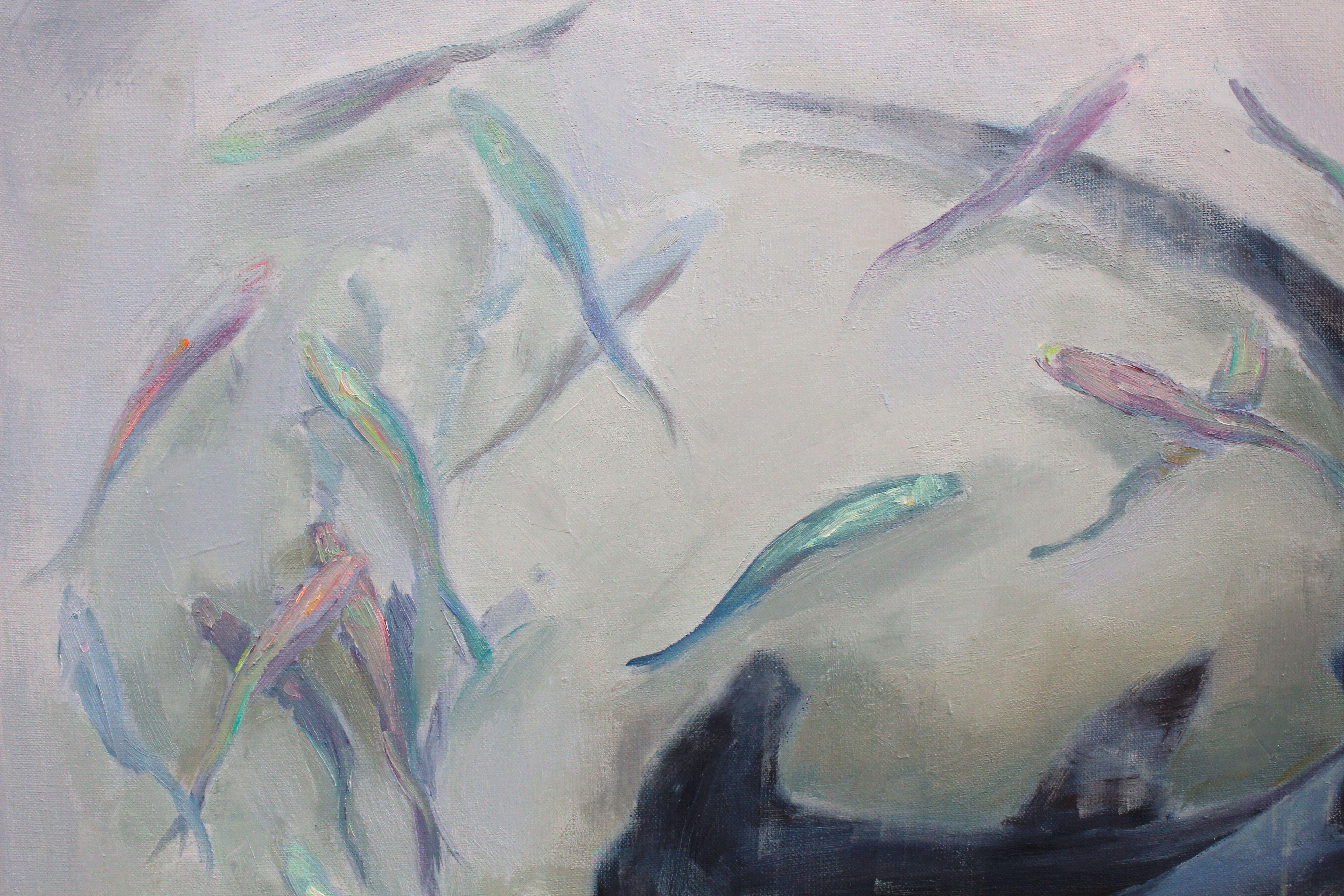 Hammerhead Shark, Painting, Oil on Canvas For Sale 4
