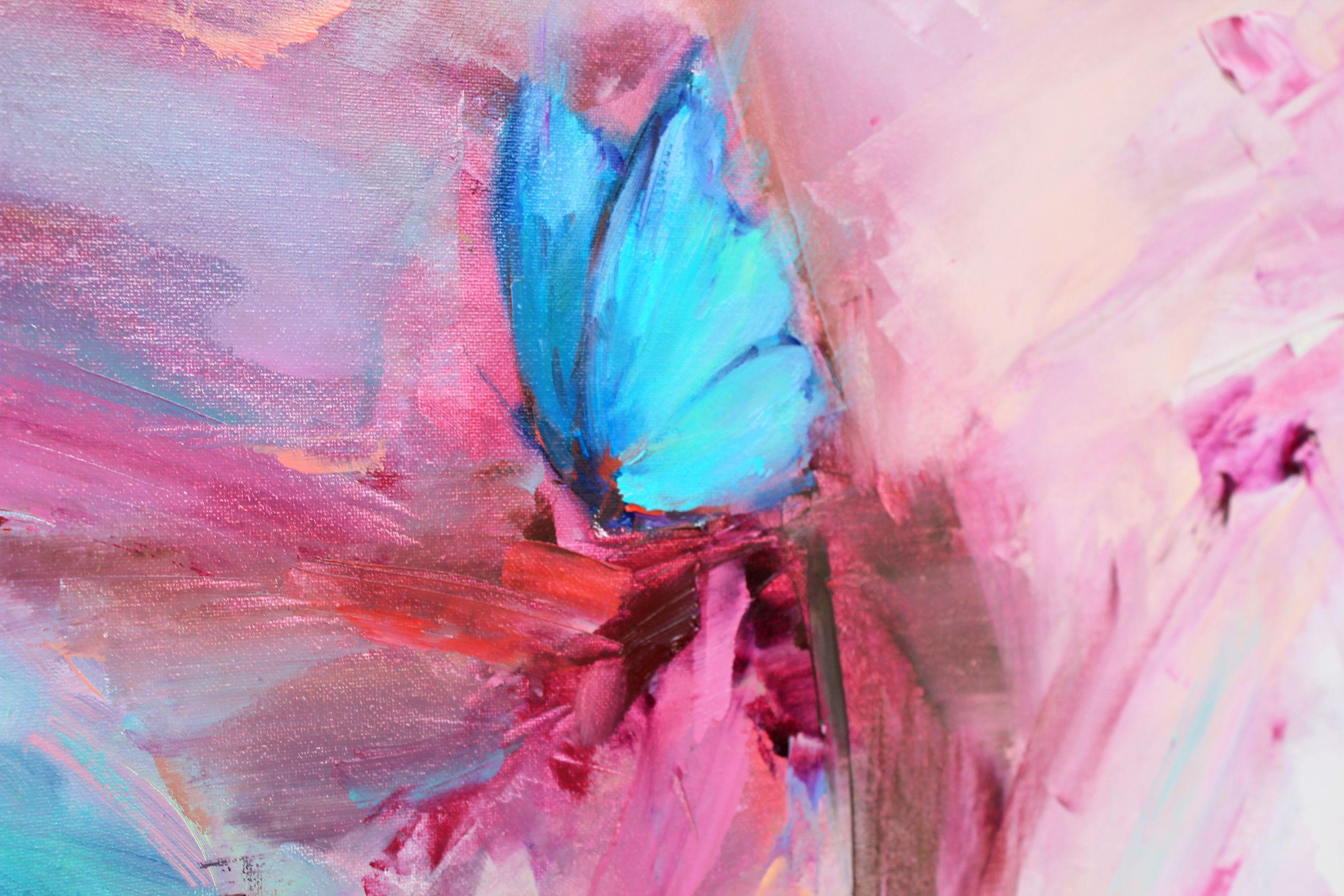 In this painting I combine classical realism with abstract art.  The painting 
