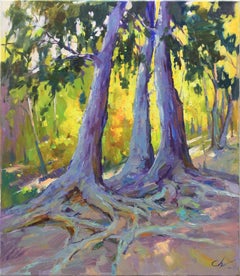 In the shade of trees, Painting, Oil on Canvas