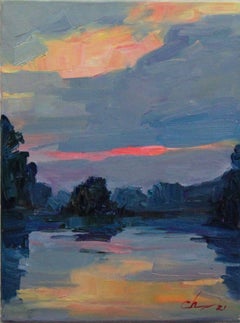 Last ray of sun, Painting, Oil on Canvas