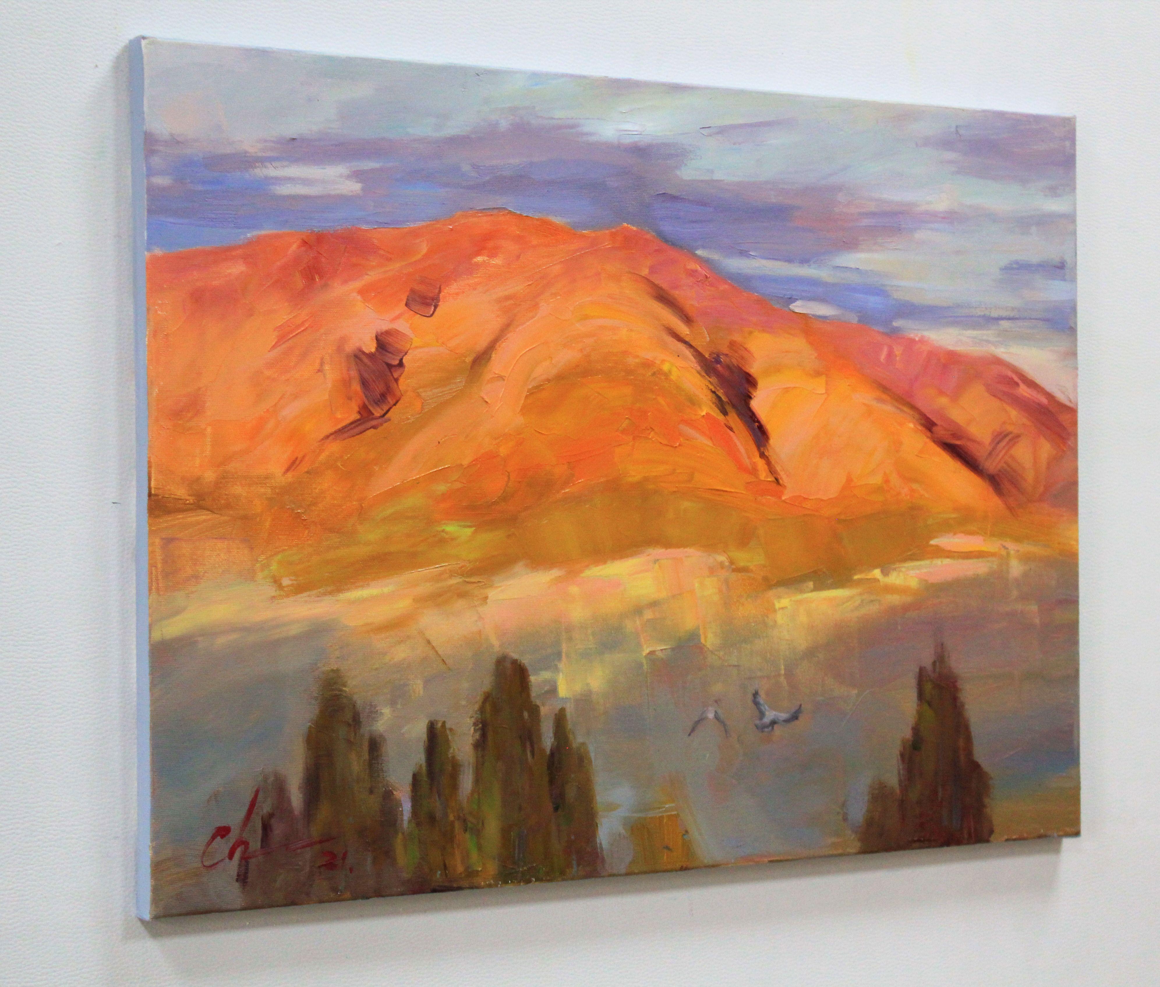 Last rays of the sun, Painting, Oil on Canvas For Sale 1