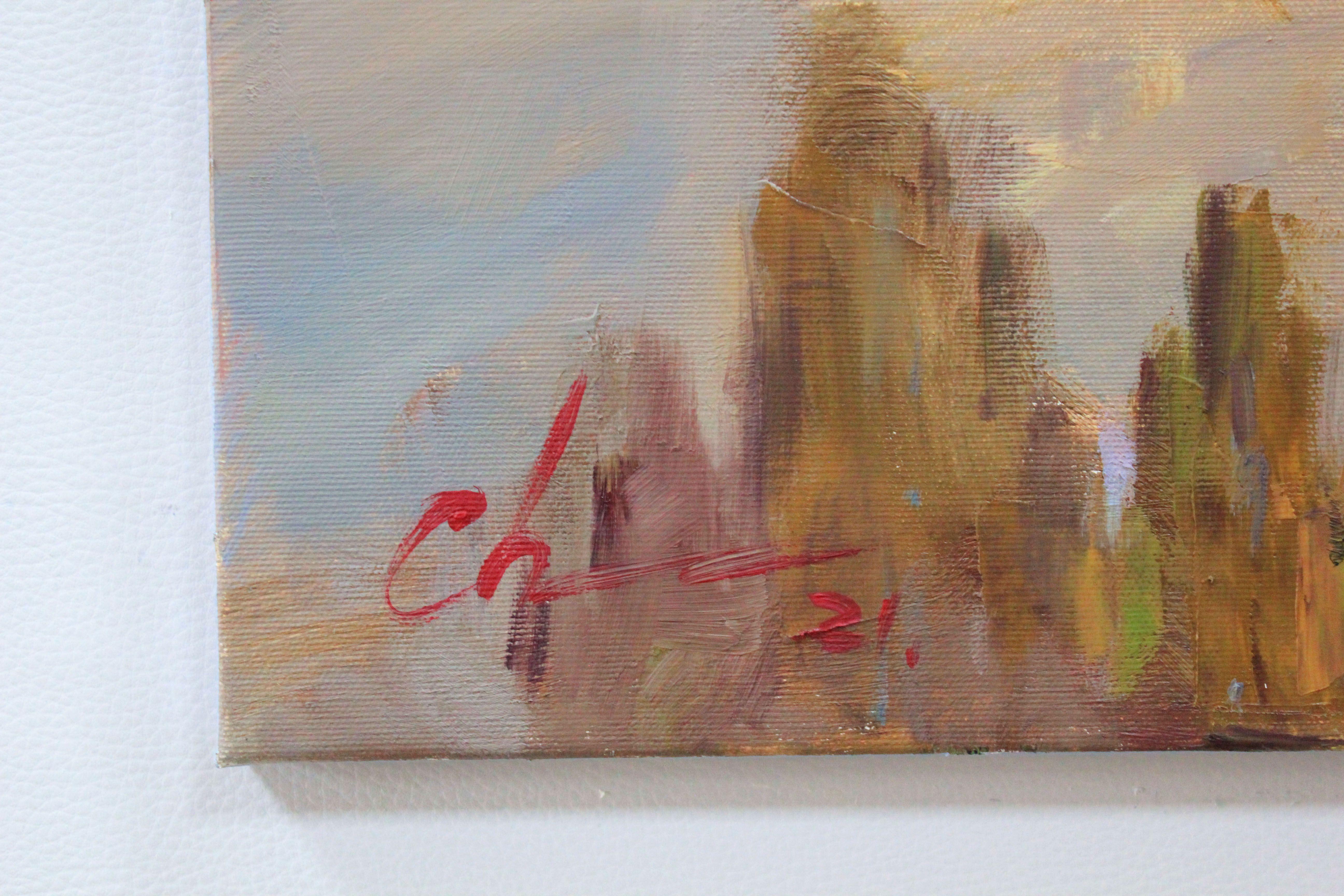 Last rays of the sun, Painting, Oil on Canvas For Sale 3