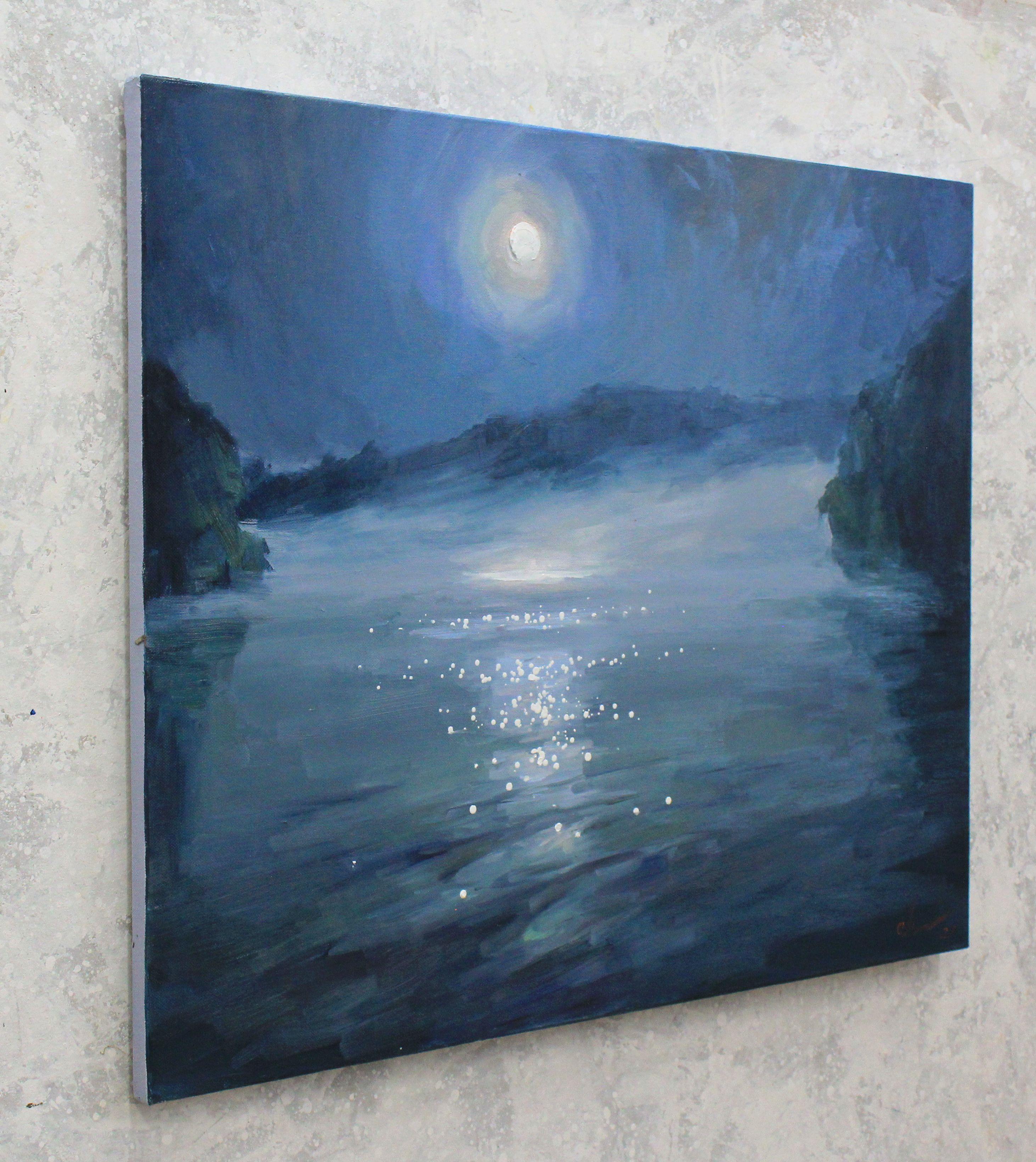 Mondaufgang, Gemälde, Öl auf Leinwand (Impressionismus), Painting, von Sergei Chernyakovsky