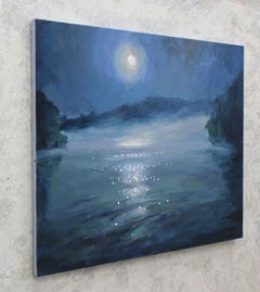 Moon rise, Painting, Oil on Canvas