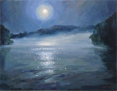Moon rise, Painting, Oil on Canvas