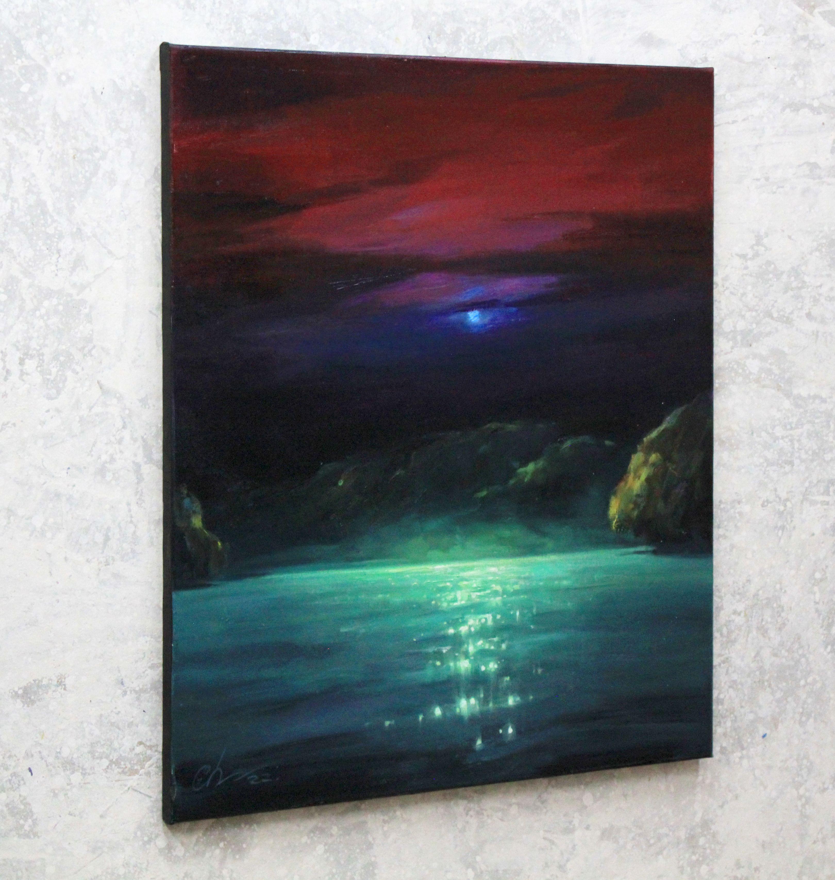Moonlight, Painting, Oil on Canvas For Sale 1
