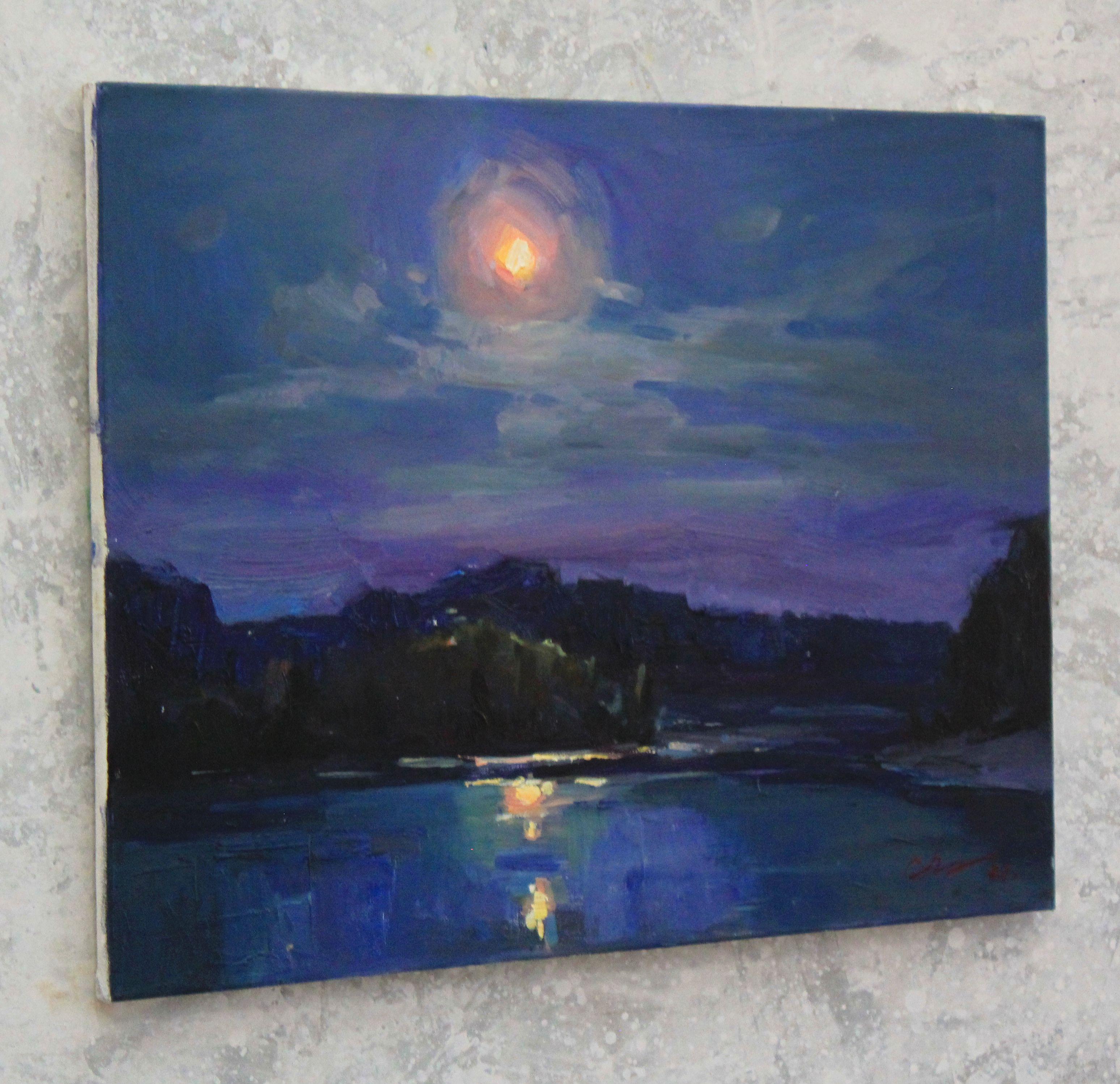 Mondaufgang, Gemälde, Öl auf Leinwand (Impressionismus), Painting, von Sergei Chernyakovsky