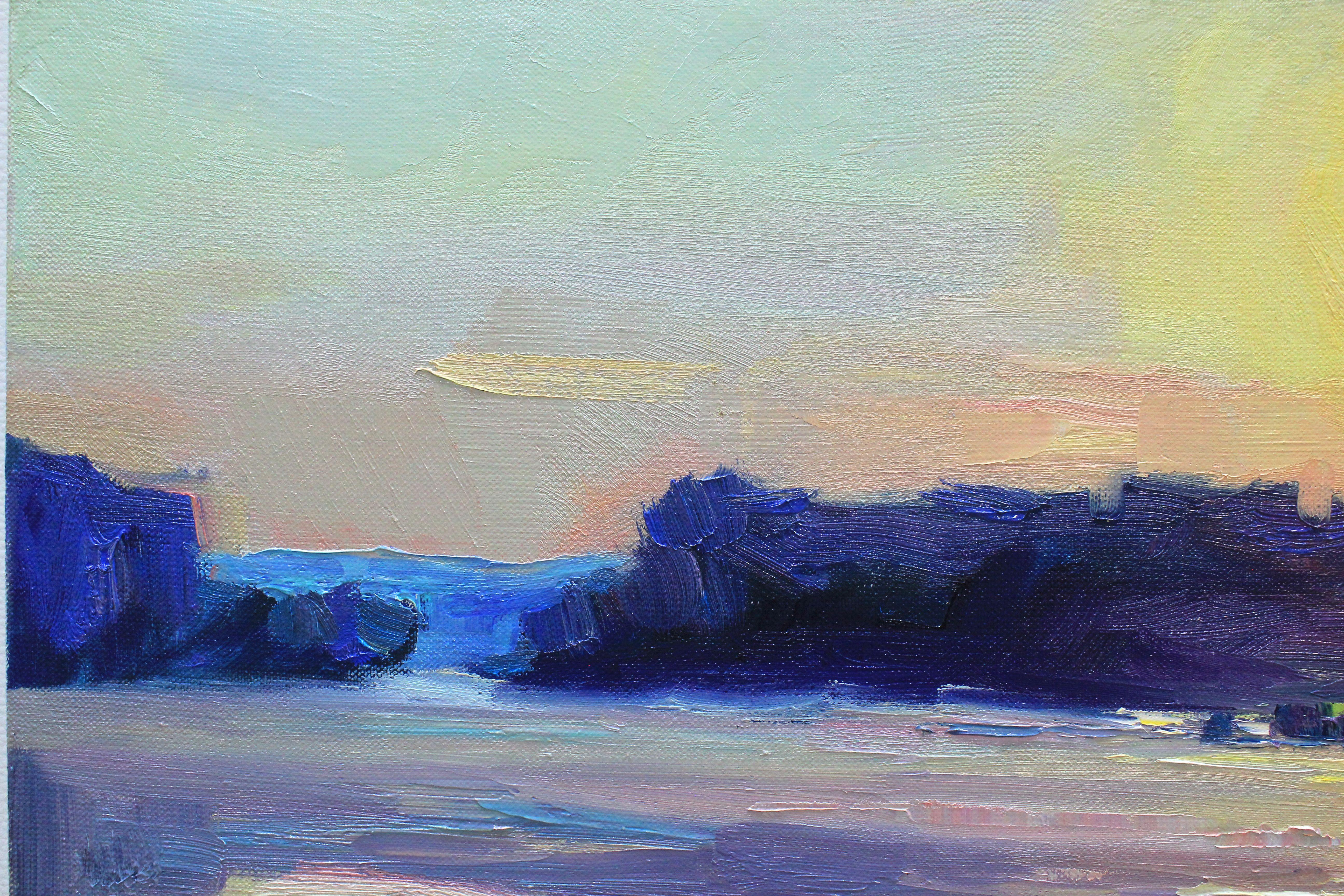 Mattina al lago, Pittura, Olio su tela in vendita 1
