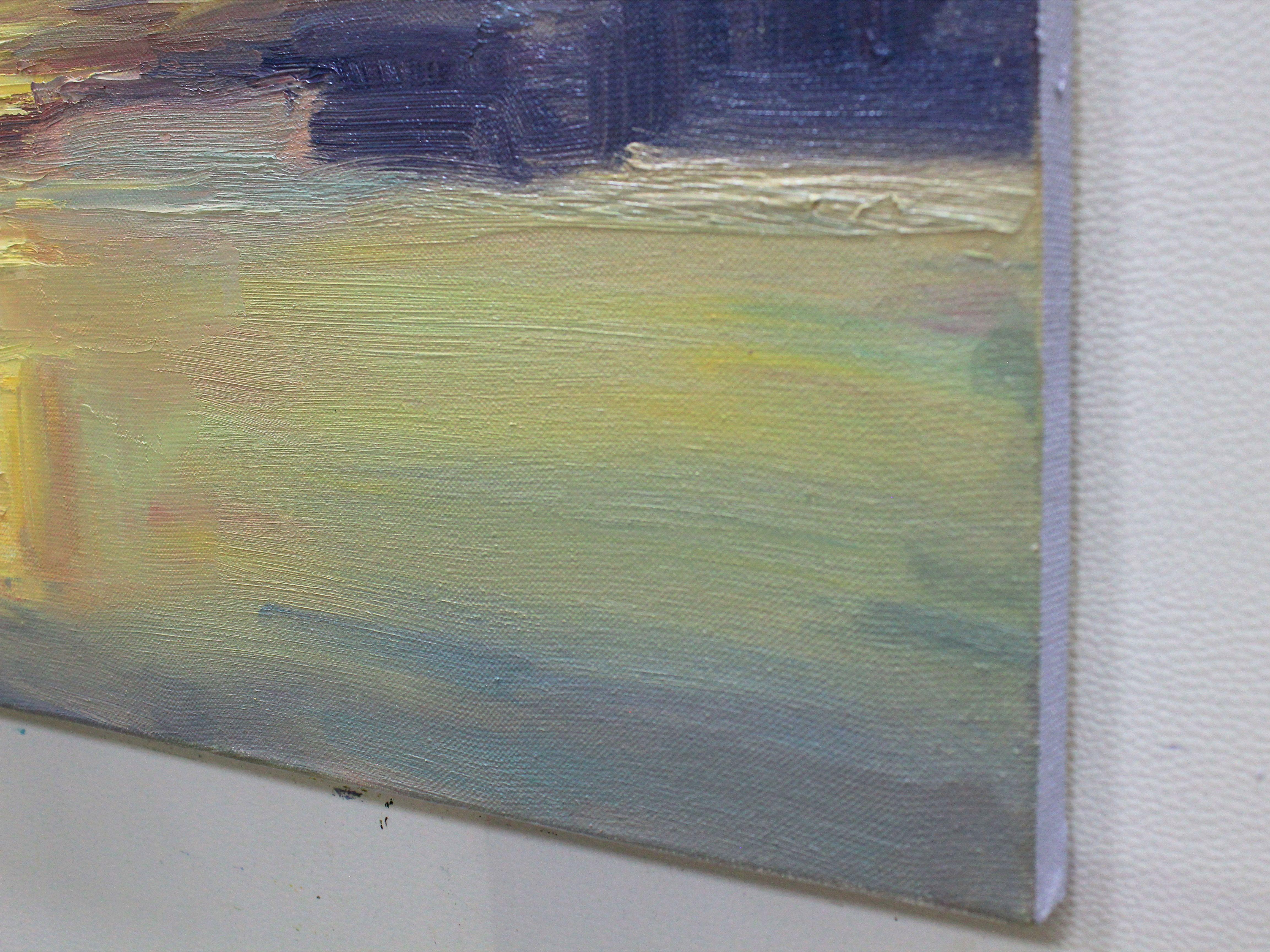 Mattina al lago, Pittura, Olio su tela in vendita 2