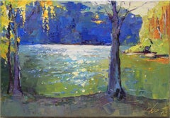 Morning by the river, Gemälde, Öl auf Leinwand