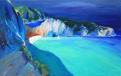Navagio Beach Grèce, peinture, huile sur toile