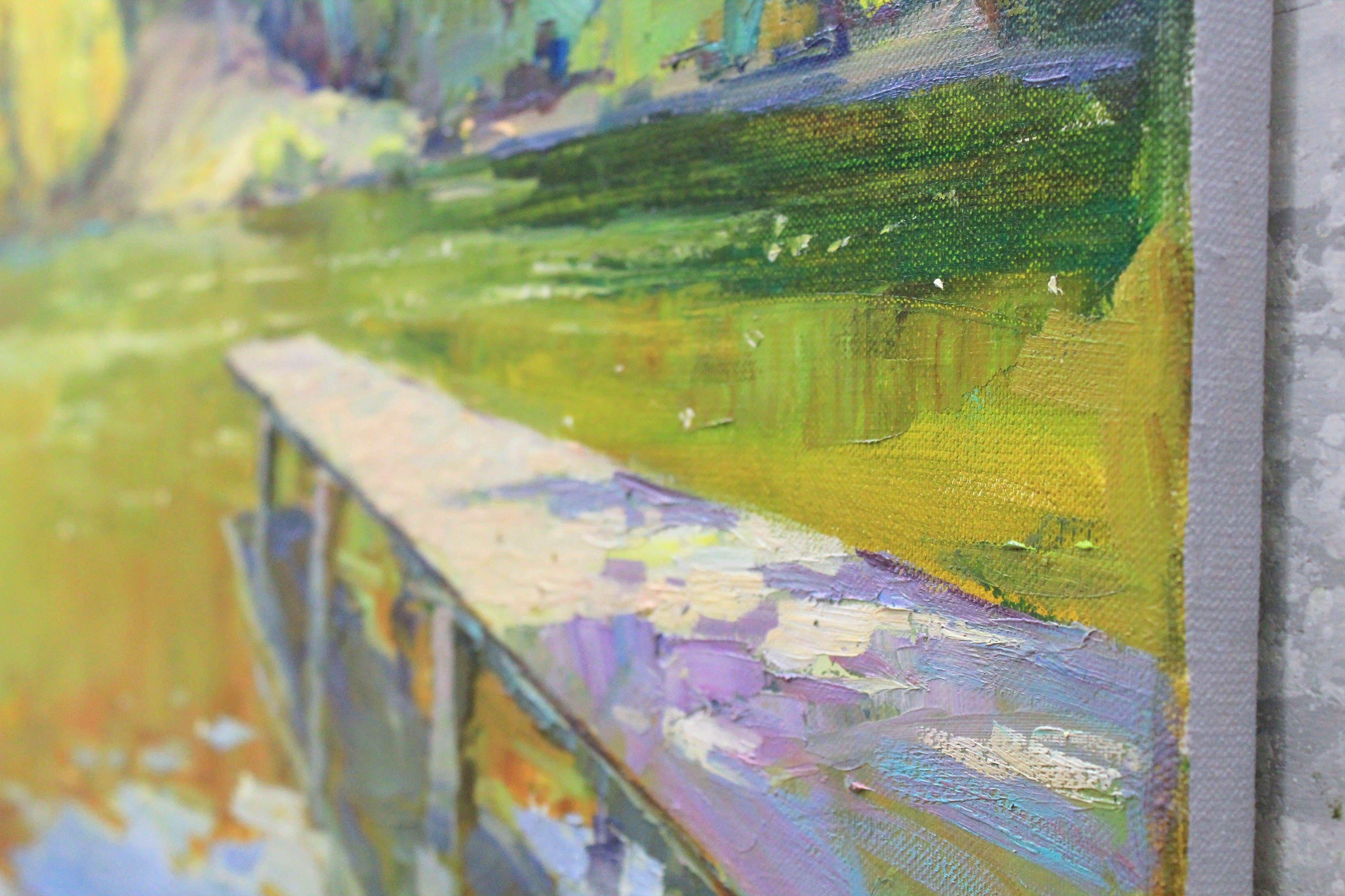 On the lake, Painting, Oil on Canvas For Sale 3