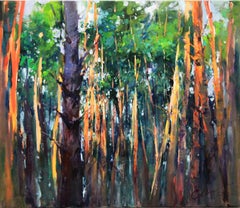 Peinture - Forêt de pin, huile sur toile