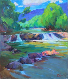 Ray by the river, Painting, Oil on Canvas