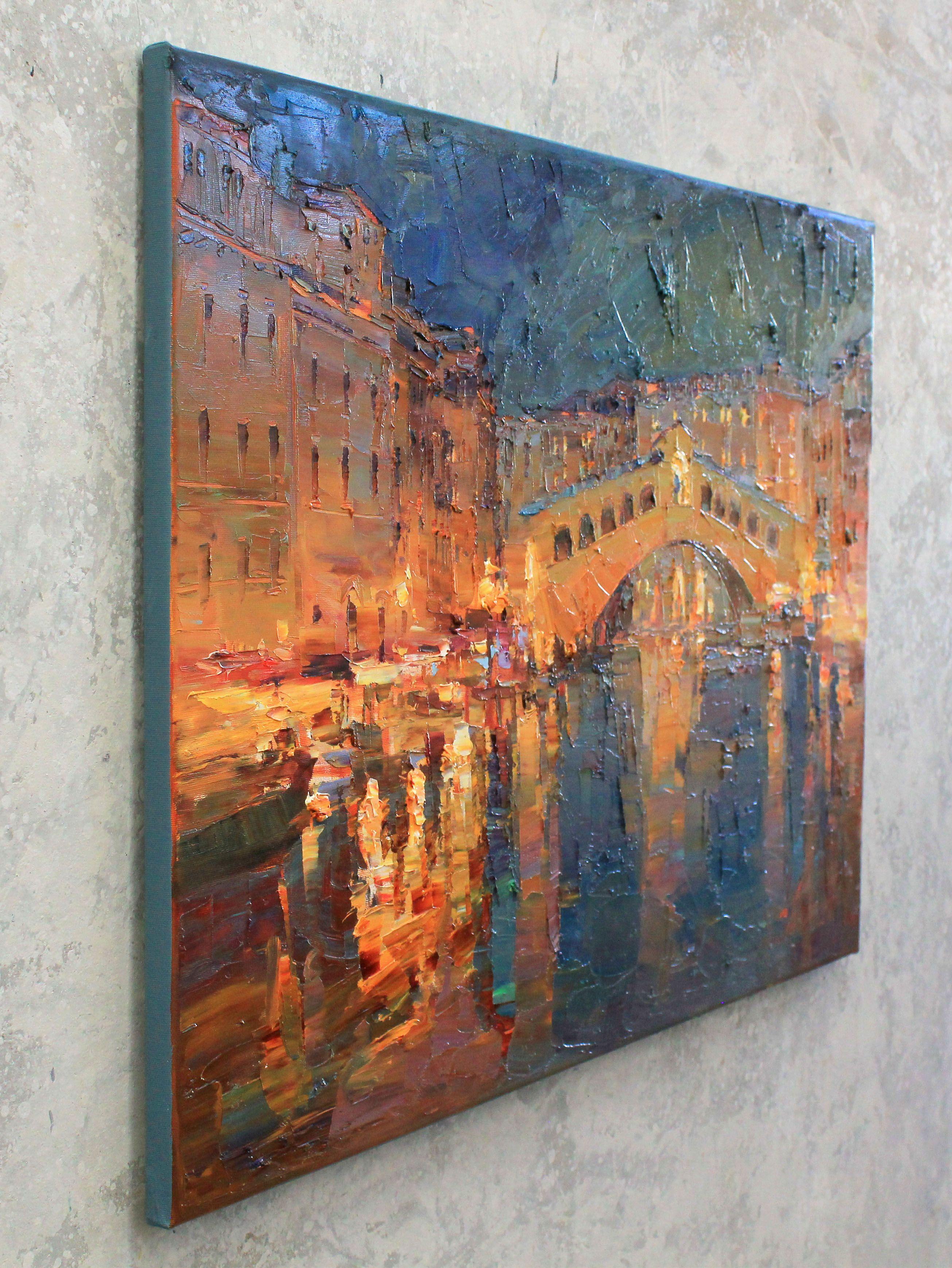 Ponte di Rialto. Venezia Italia, Pittura, Olio su tela - Painting Impressionismo di Sergei Chernyakovsky
