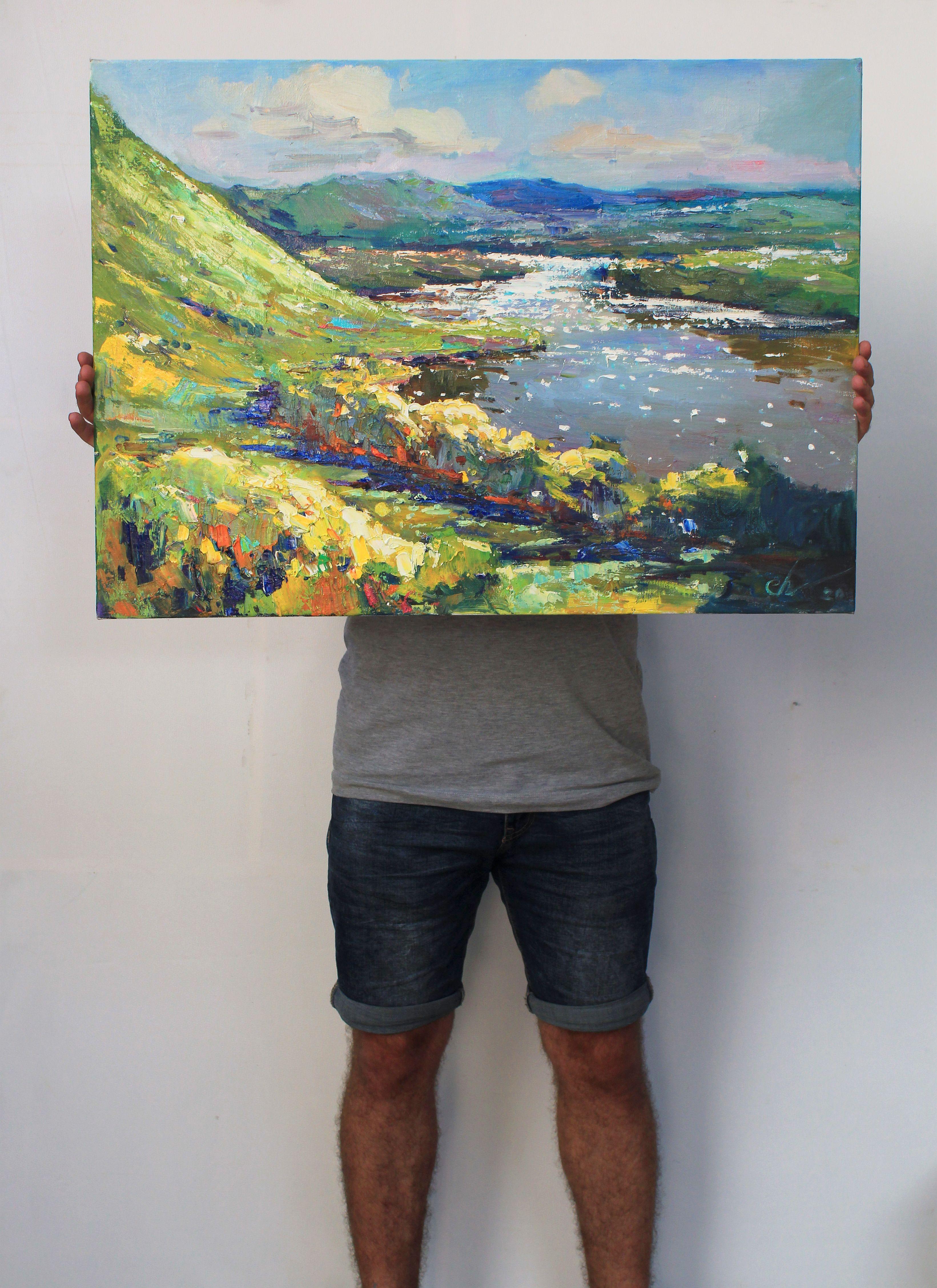 VISTA DEL FIUME, Pittura, Olio su tela - Painting Impressionismo di Sergei Chernyakovsky